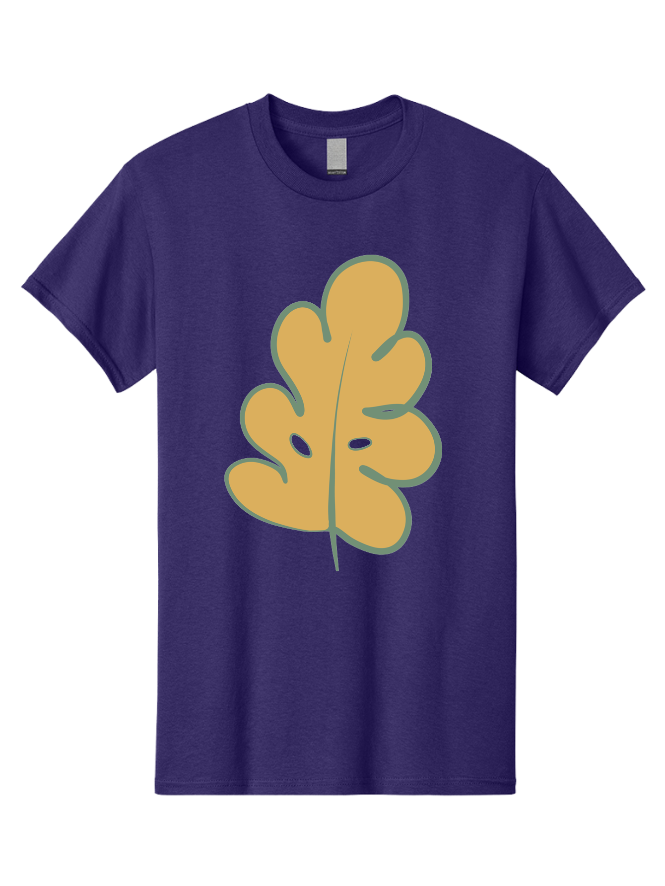 Oak-Leaf Men'S Graphic Tee, 100% Cotton, Comfortable Casual Summer Wear, Machine Washable, Oak Leaf, Cartoon Leaf, Autumn Foliage, Fall Colors, Nature Illustration, Simple Graphic, Leaf Design, Orange Leaf Aae034 23