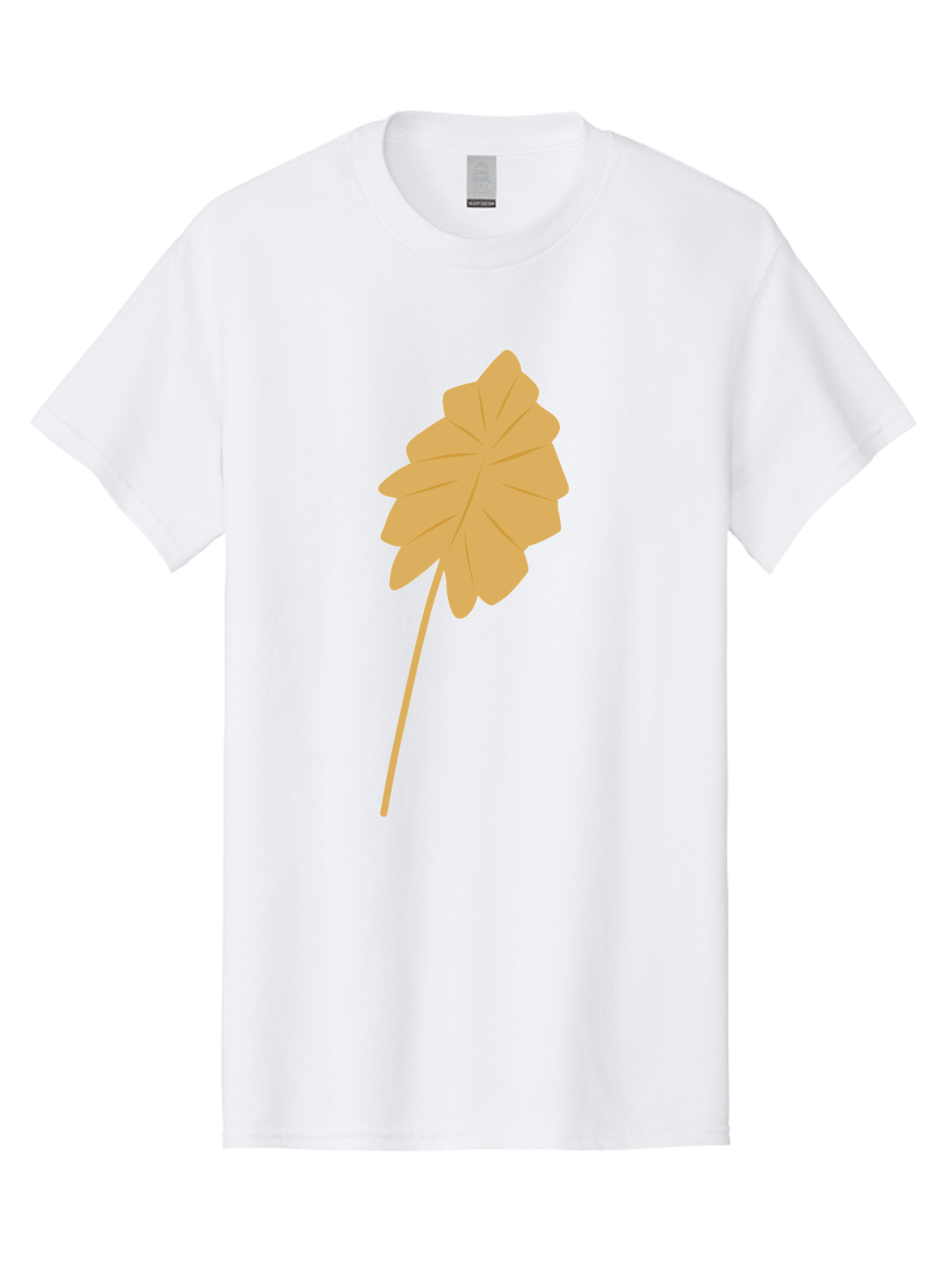 Orange-Leaf Men'S Graphic Tee, 100% Cotton, Comfortable Casual Summer Wear, Machine Washable, Golden Leaf, Simple Design, Autumn Symbol, Nature Icon, Vibrant Yellow, Leaf Illustration, Digital Art Aae036 17