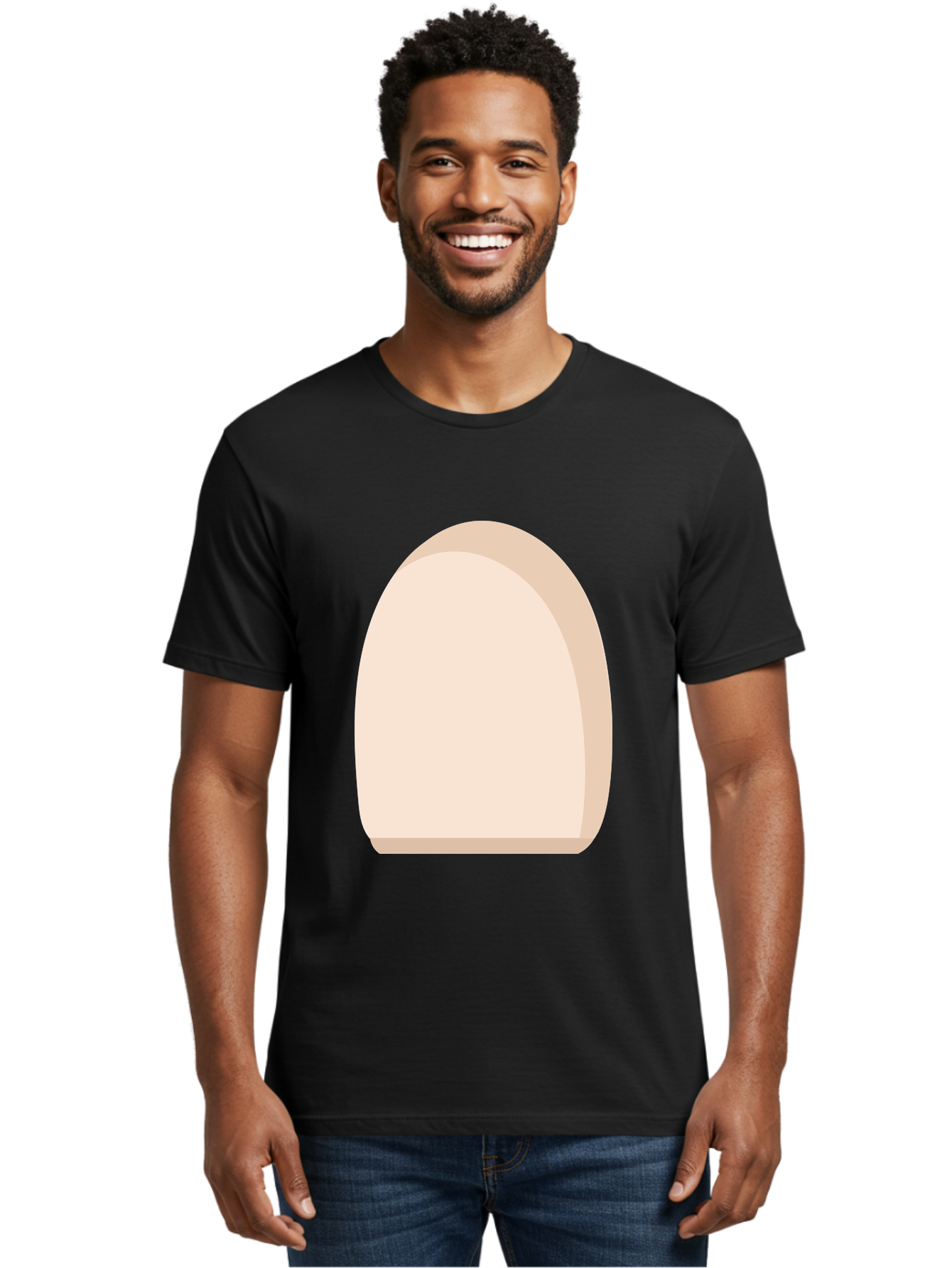 Oval-Shape-2 Men'S Graphic Tee, 100% Cotton, Comfortable Casual Summer Wear, Machine Washable, Oval Shape, Egg Shape, Simple Design, Minimalist Art, Beige Color, Soft Graphics, Abstract Form, Digital Illustration Aae038 24