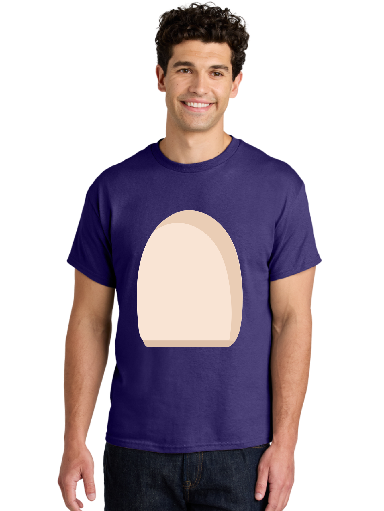 Oval-Shape-2 Men'S Graphic Tee, 100% Cotton, Comfortable Casual Summer Wear, Machine Washable, Oval Shape, Egg Shape, Simple Design, Minimalist Art, Beige Color, Soft Graphics, Abstract Form, Digital Illustration Aae038 30