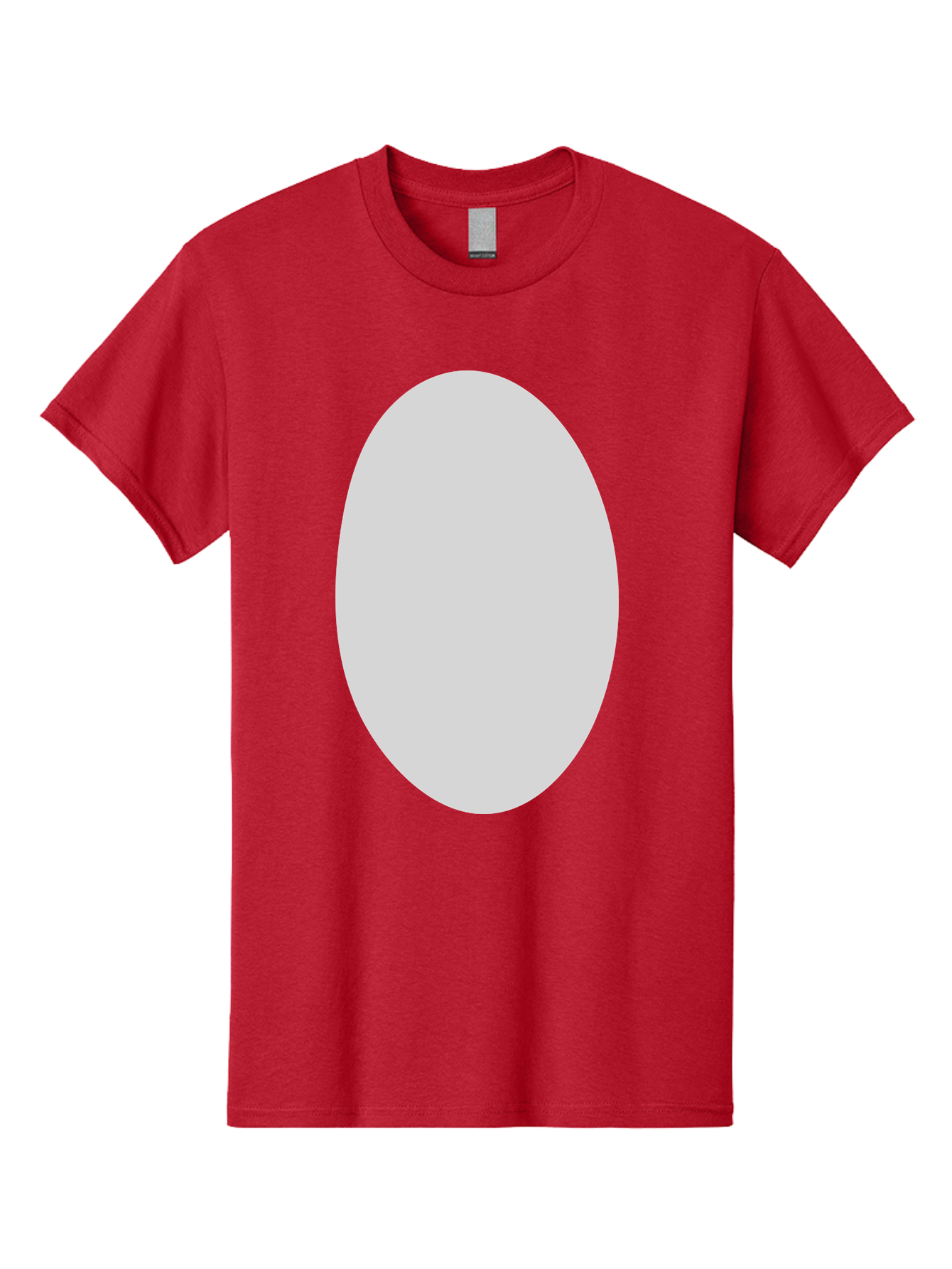 Oval Men'S Graphic Tee, 100% Cotton, Comfortable Casual Summer Wear, Machine Washable, White Oval Shape, Simple Design, Minimalist Art, Geometric Figure, Abstract Element, Clean Lines, Modern Aesthetic Aae040 25