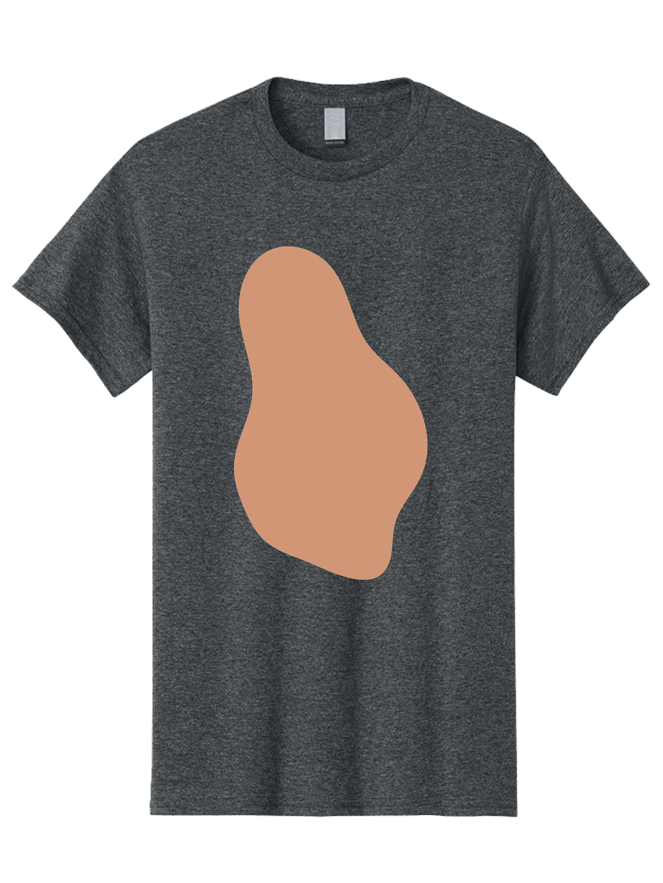 Peanut Men'S Graphic Tee, 100% Cotton, Comfortable Casual Summer Wear, Machine Washable, Peanut Shaped Object, Light Brown Color, Irregular Shape, Abstract Design, Simple Graphic, Minimalist Art Aae041 15