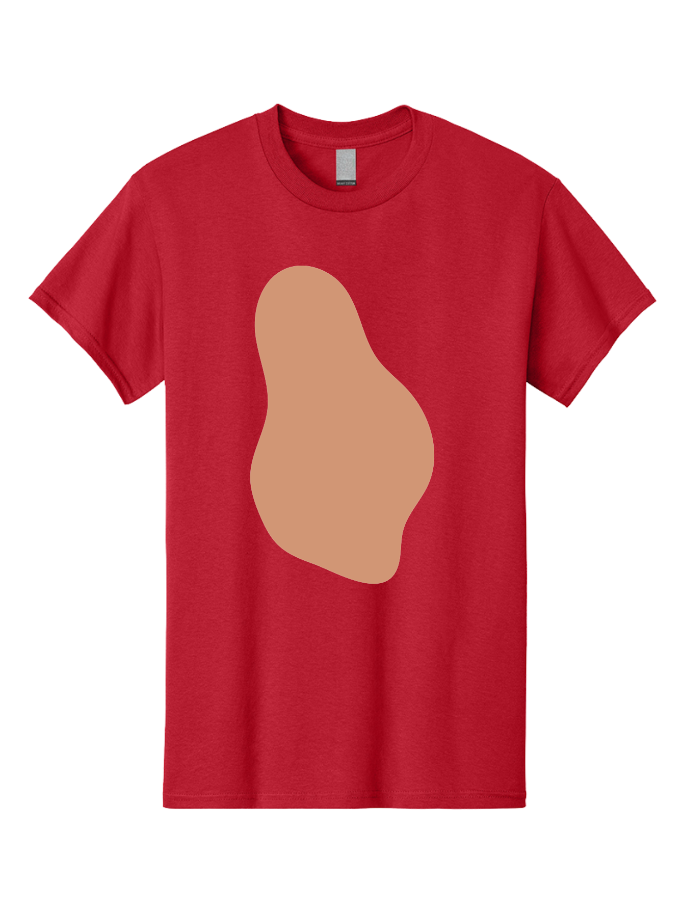 Peanut Men'S Graphic Tee, 100% Cotton, Comfortable Casual Summer Wear, Machine Washable, Peanut Shaped Object, Light Brown Color, Irregular Shape, Abstract Design, Simple Graphic, Minimalist Art Aae041 27