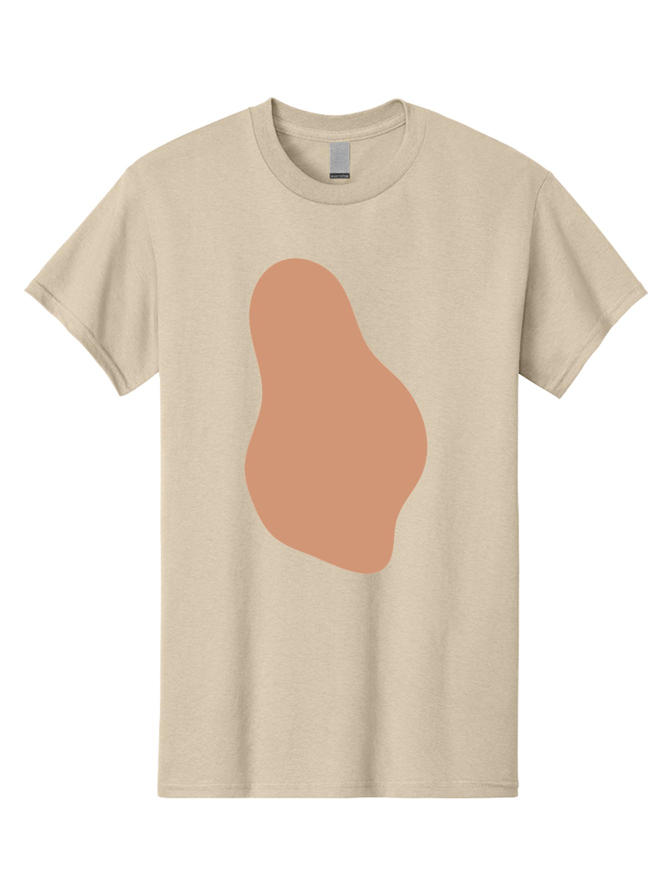 Peanut Men'S Graphic Tee, 100% Cotton, Comfortable Casual Summer Wear, Machine Washable, Peanut Shaped Object, Light Brown Color, Irregular Shape, Abstract Design, Simple Graphic, Minimalist Art Aae041 1