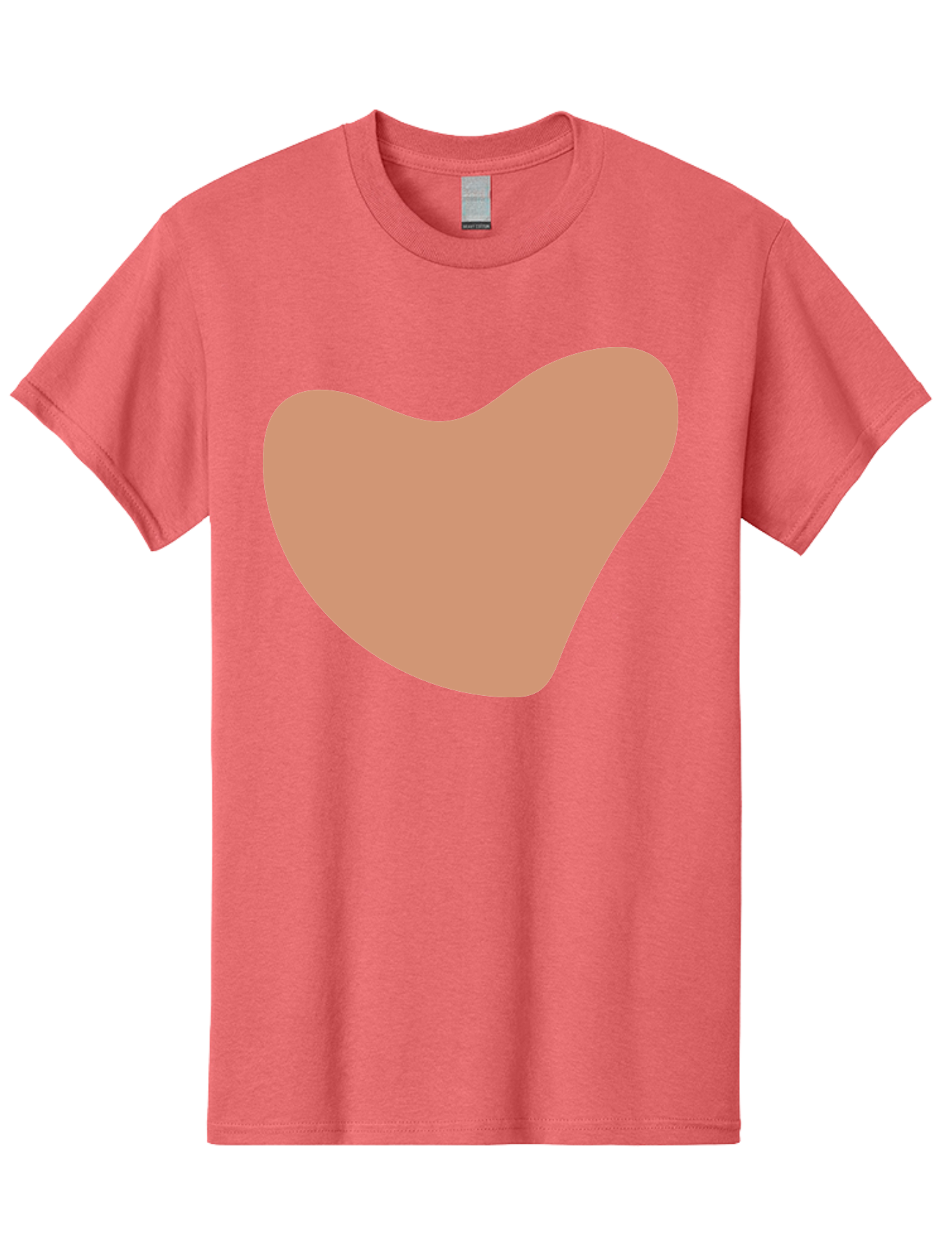 Pink-Shape Men'S Graphic Tee, 100% Cotton, Comfortable Casual Summer Wear, Machine Washable, Peach-Colored Shape, Smooth Texture, Abstract Design, Minimalist Art, Modern Graphic, Simple Form Aae042 1
