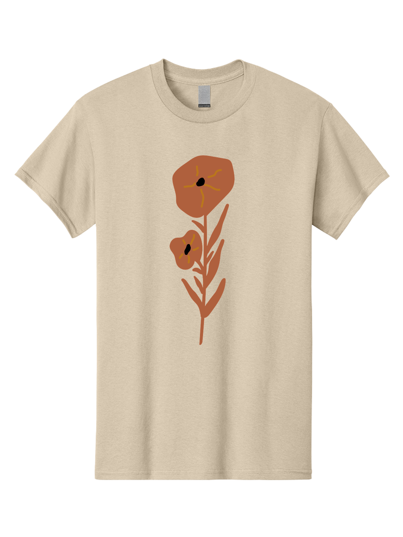 Poppies Men'S Graphic Tee, 100% Cotton, Comfortable Casual Summer Wear, Machine Washable, Red Poppy Flowers, Simple Illustration, Minimalist Design, Poppy Plant, Red Flowers, Stylized Artwork, Floral Motif, Elegant Simplicity Aae044 9