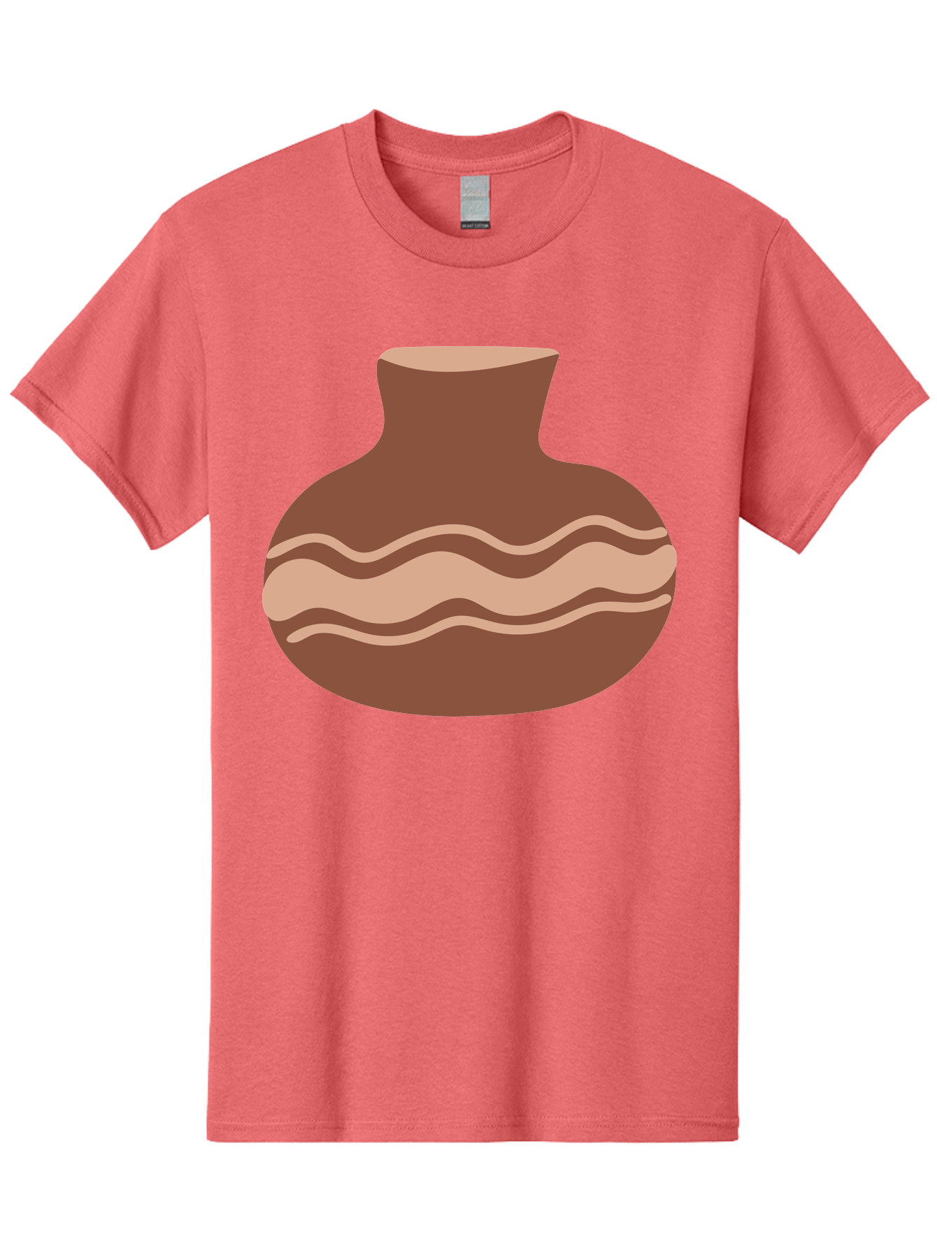 Pottery-Vase Men'S Graphic Tee, 100% Cotton, Comfortable Casual Summer Wear, Machine Washable, Clay Pot, Wavy Stripes, Decorative Design, Earthy Tones, Traditional Pottery, Handmade Ceramics, Simple Elegance, Rustic Charm Aae046 1