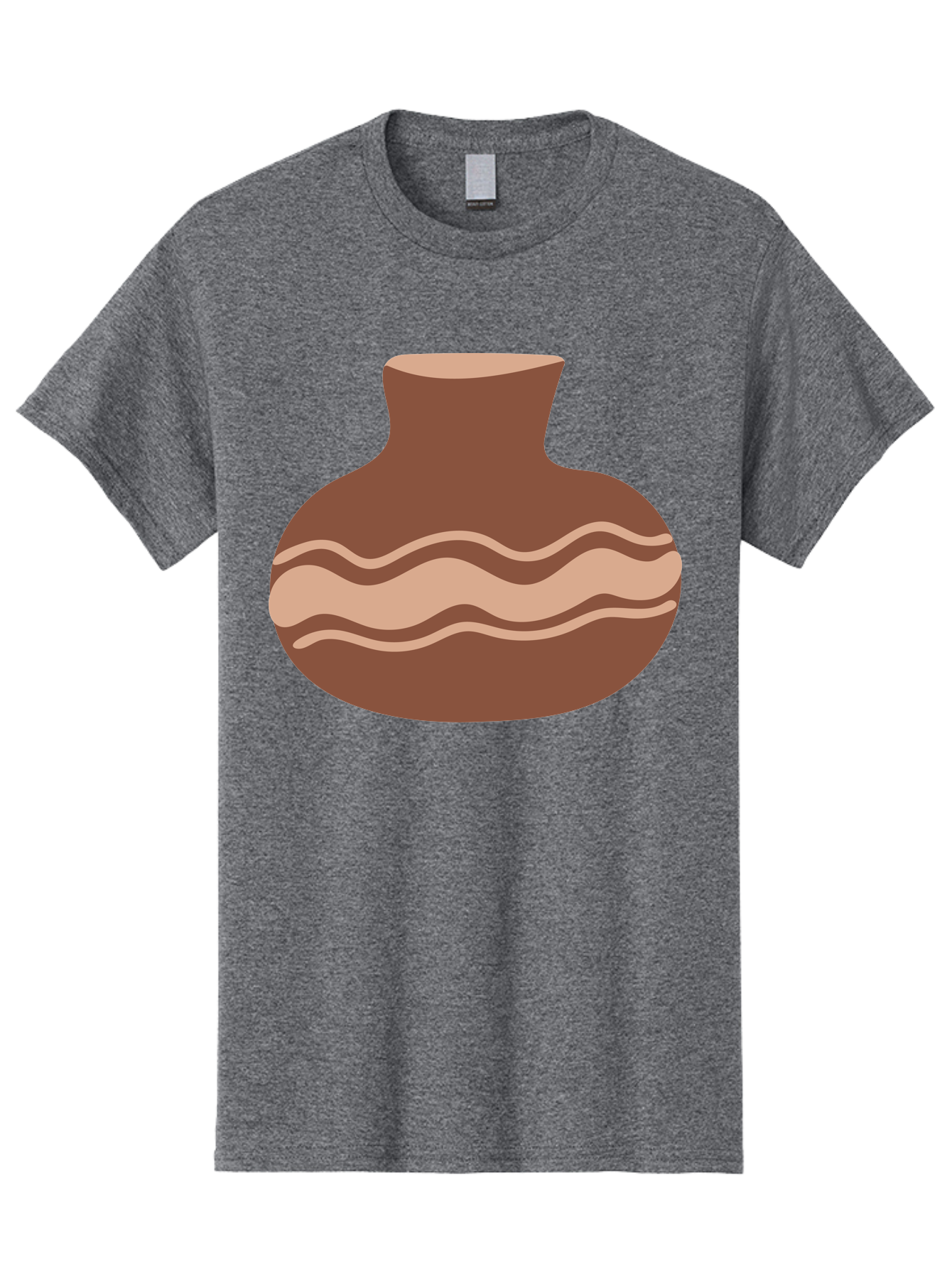 Pottery-Vase Men'S Graphic Tee, 100% Cotton, Comfortable Casual Summer Wear, Machine Washable, Clay Pot, Wavy Stripes, Decorative Design, Earthy Tones, Traditional Pottery, Handmade Ceramics, Simple Elegance, Rustic Charm Aae046 27
