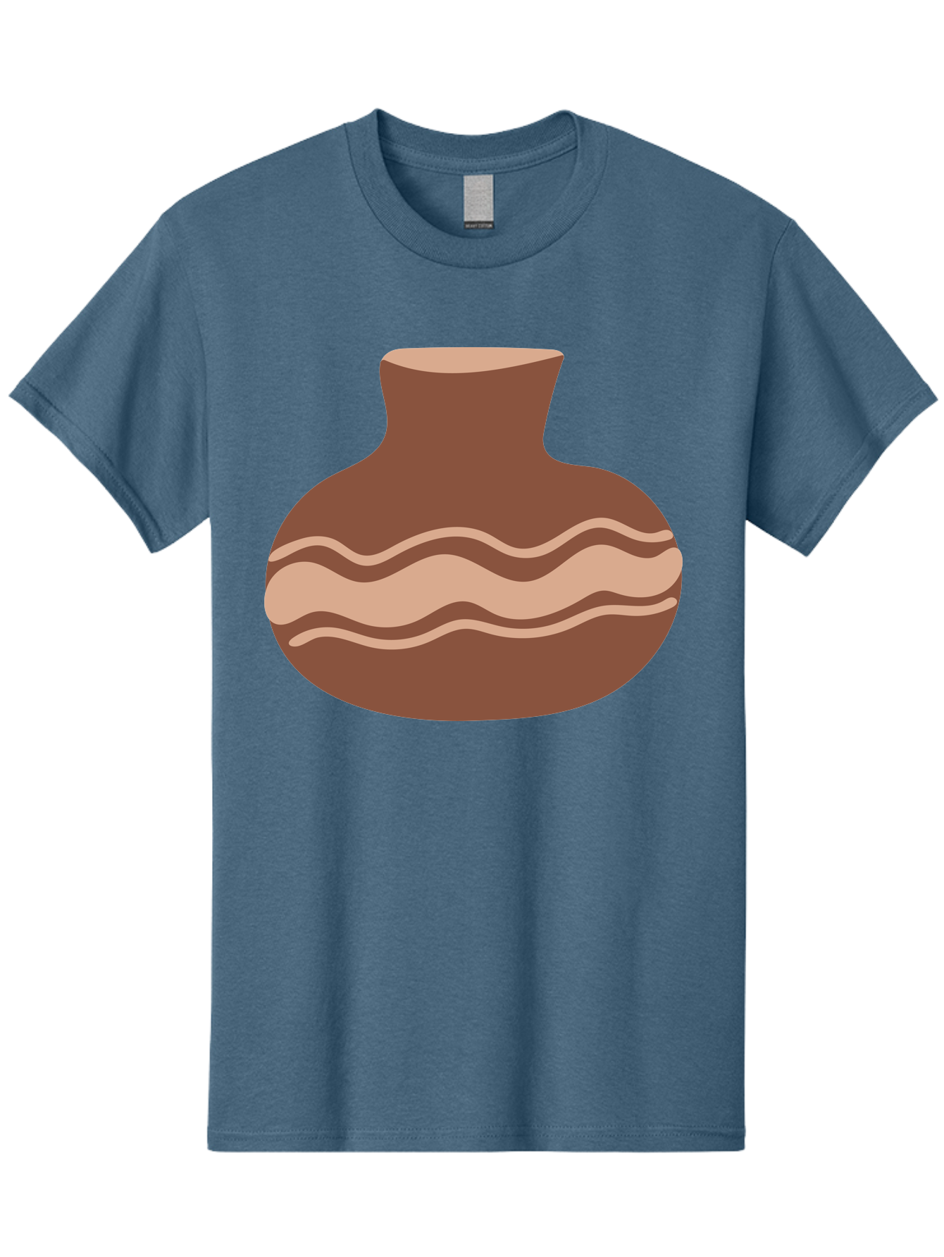 Pottery-Vase Men'S Graphic Tee, 100% Cotton, Comfortable Casual Summer Wear, Machine Washable, Clay Pot, Wavy Stripes, Decorative Design, Earthy Tones, Traditional Pottery, Handmade Ceramics, Simple Elegance, Rustic Charm Aae046 17