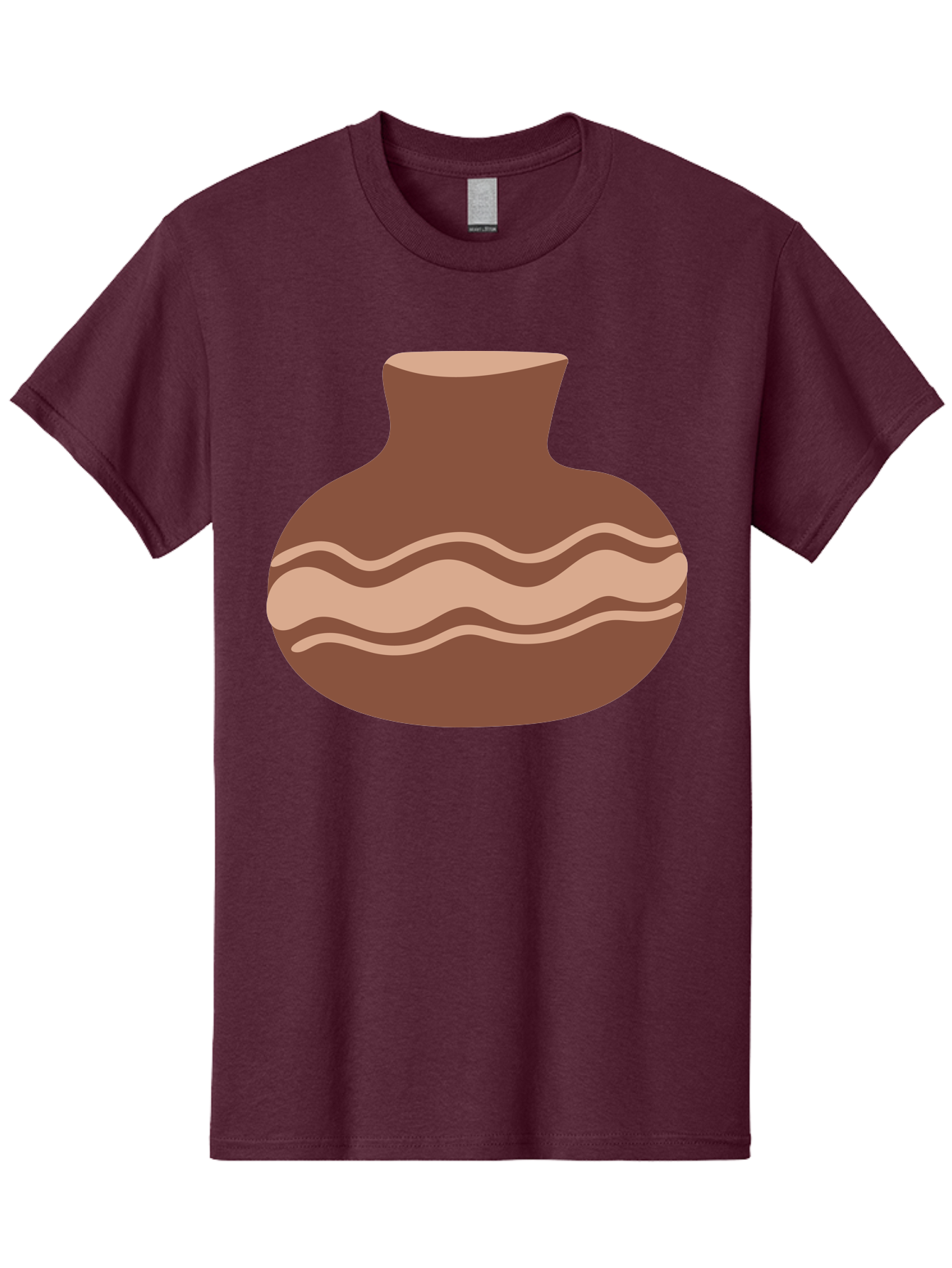 Pottery-Vase Men'S Graphic Tee, 100% Cotton, Comfortable Casual Summer Wear, Machine Washable, Clay Pot, Wavy Stripes, Decorative Design, Earthy Tones, Traditional Pottery, Handmade Ceramics, Simple Elegance, Rustic Charm Aae046 29