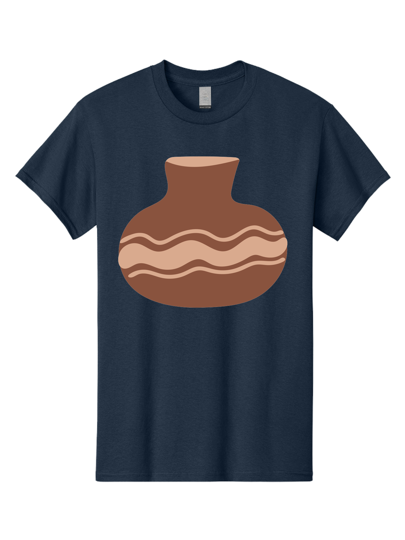 Pottery-Vase Men'S Graphic Tee, 100% Cotton, Comfortable Casual Summer Wear, Machine Washable, Clay Pot, Wavy Stripes, Decorative Design, Earthy Tones, Traditional Pottery, Handmade Ceramics, Simple Elegance, Rustic Charm Aae046 19