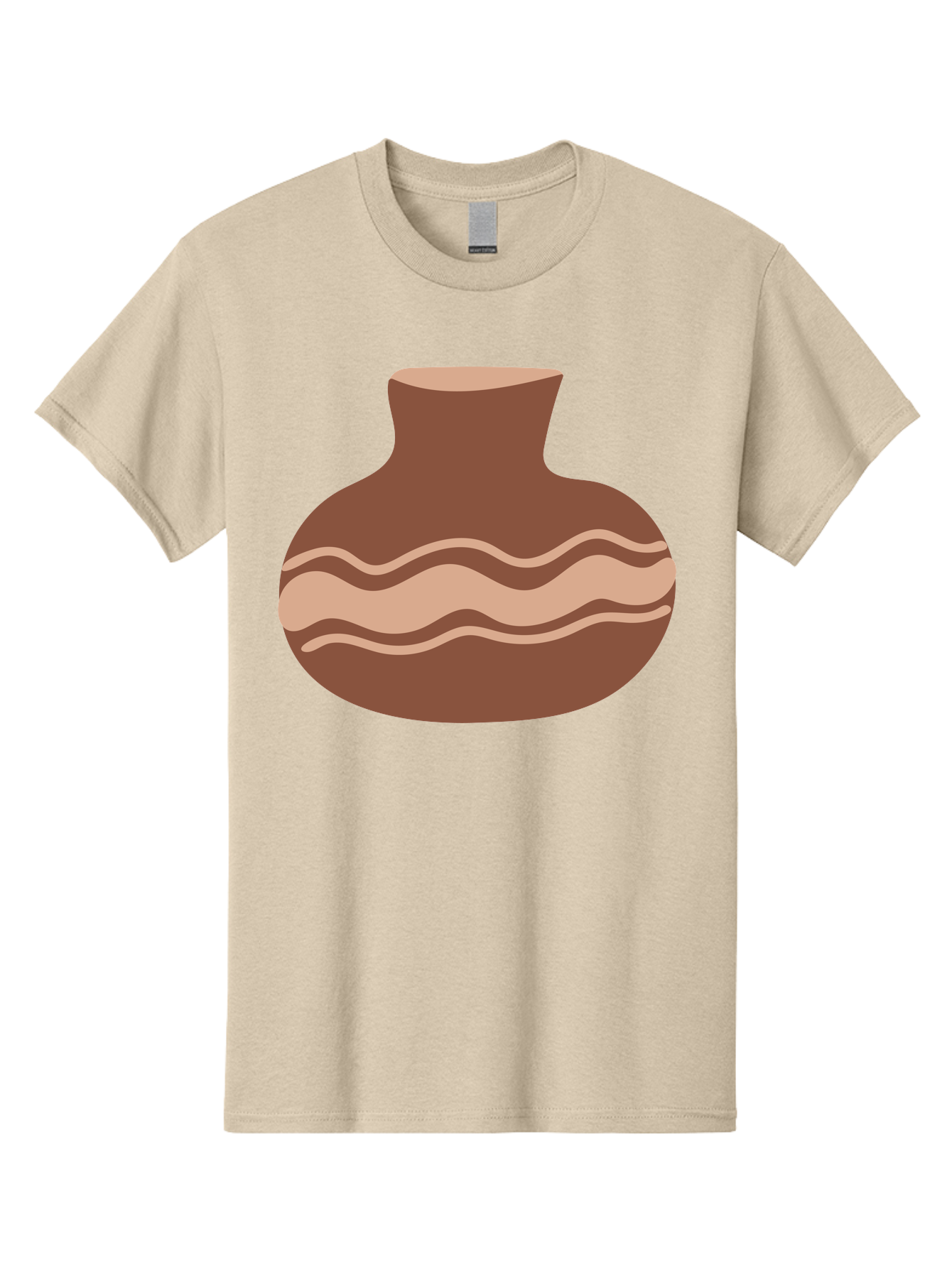 Pottery-Vase Men'S Graphic Tee, 100% Cotton, Comfortable Casual Summer Wear, Machine Washable, Clay Pot, Wavy Stripes, Decorative Design, Earthy Tones, Traditional Pottery, Handmade Ceramics, Simple Elegance, Rustic Charm Aae046 7