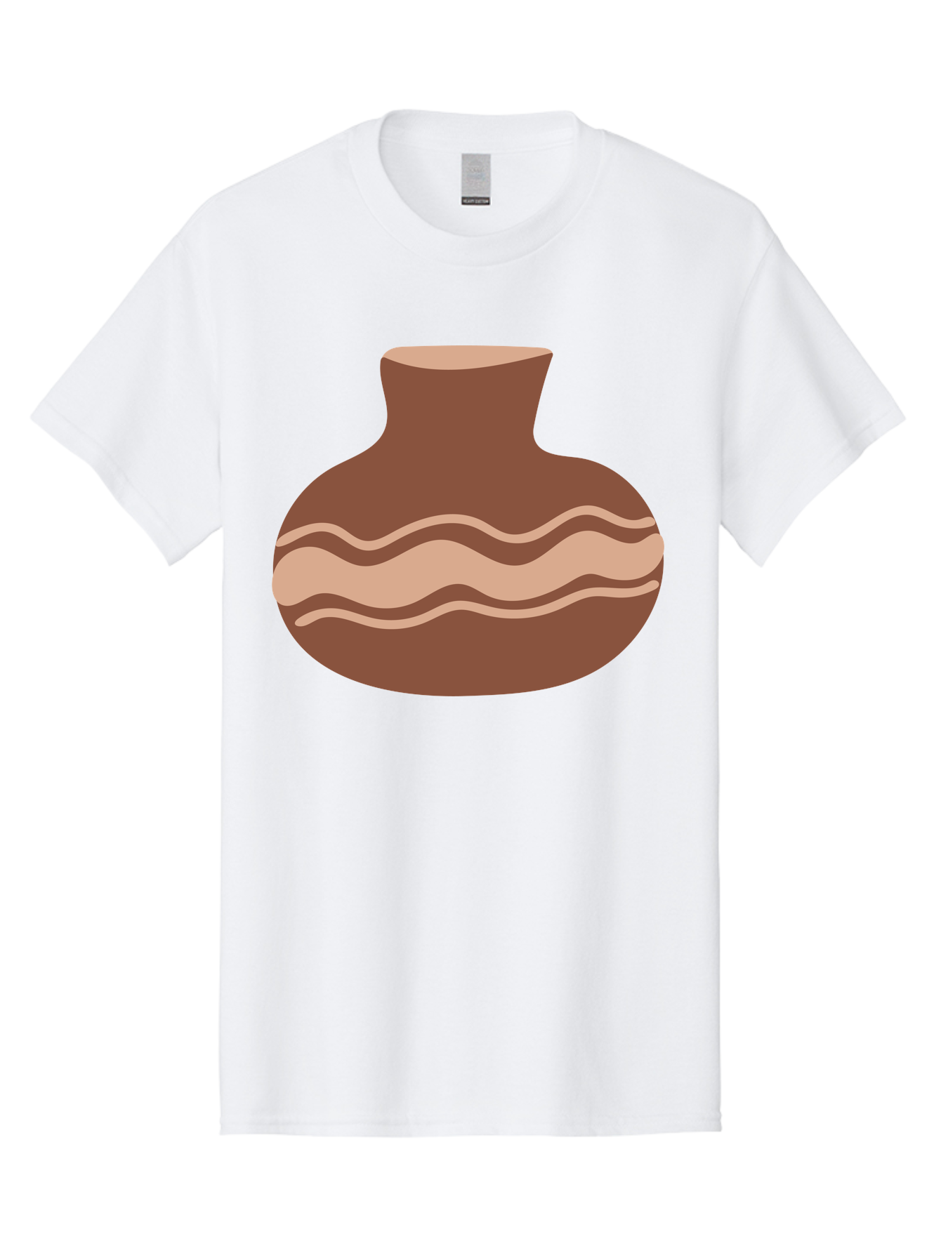 Pottery-Vase Men'S Graphic Tee, 100% Cotton, Comfortable Casual Summer Wear, Machine Washable, Clay Pot, Wavy Stripes, Decorative Design, Earthy Tones, Traditional Pottery, Handmade Ceramics, Simple Elegance, Rustic Charm Aae046 23