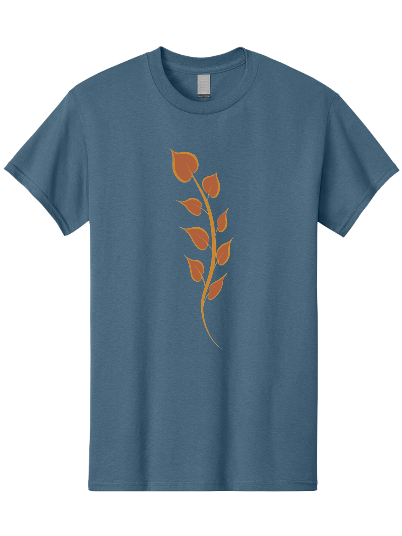 Red-Leaves-Stem Men'S Graphic Tee, 100% Cotton, Comfortable Casual Summer Wear, Machine Washable, Red Stem, Red Leaves, Simple Design, Digital Illustration, Botanical Art, Minimalist Style, Leaf Pattern, Graphic Element Aae048 25