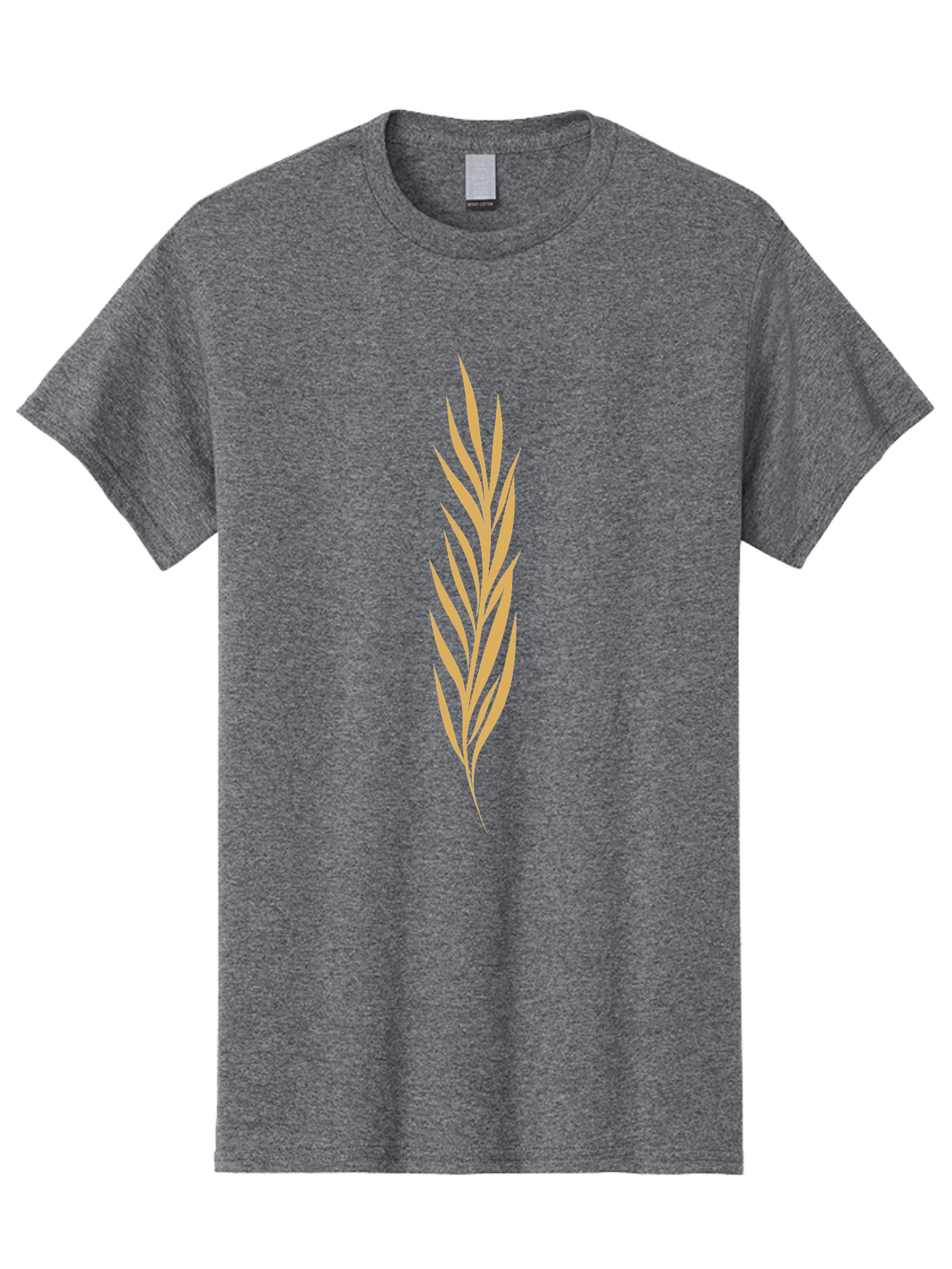 Wheat Men'S Graphic Tee, 100% Cotton, Comfortable Casual Summer Wear, Machine Washable, Palm Frond, Tropical Leaf, Minimalist Design, Simple Graphics, Beige Colors, Symmetrical Shape, Abstract Art Aae061 13