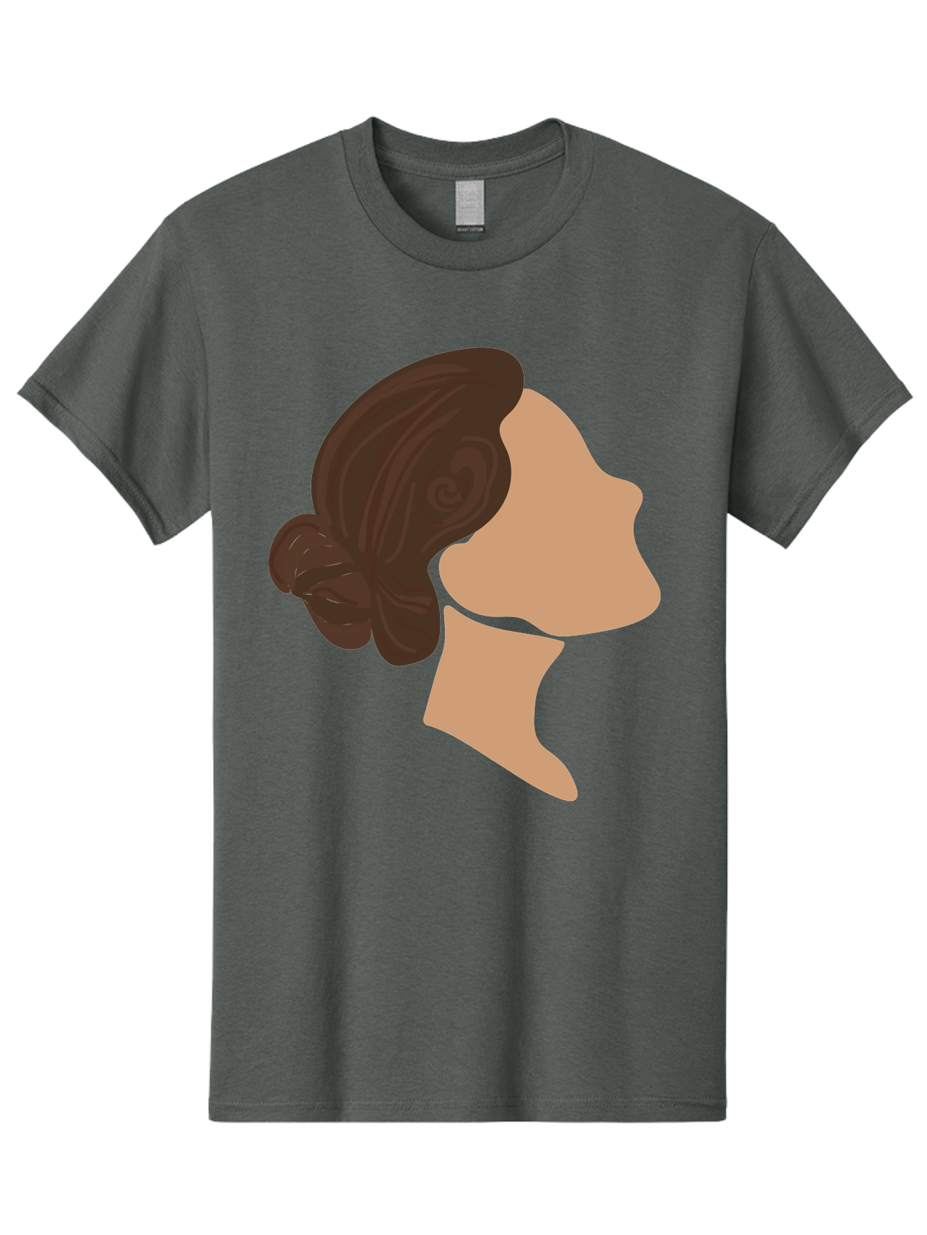 Woman-S-Profile Men'S Graphic Tee, 100% Cotton, Comfortable Casual Summer Wear, Machine Washable, Woman'S Silhouette, Profile View, Brunette Hair, Elegant Hairstyle, Simple Design, Minimalist Art, Female Figure Aae066 3