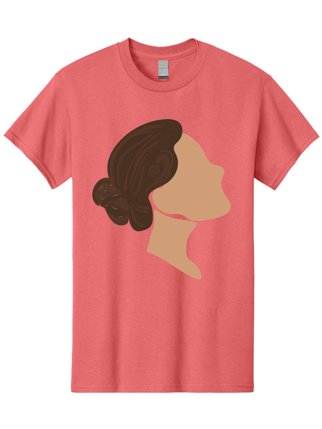 Woman-S-Profile Men'S Graphic Tee, 100% Cotton, Comfortable Casual Summer Wear, Machine Washable, Woman'S Silhouette, Profile View, Brunette Hair, Elegant Hairstyle, Simple Design, Minimalist Art, Female Figure Aae066 9