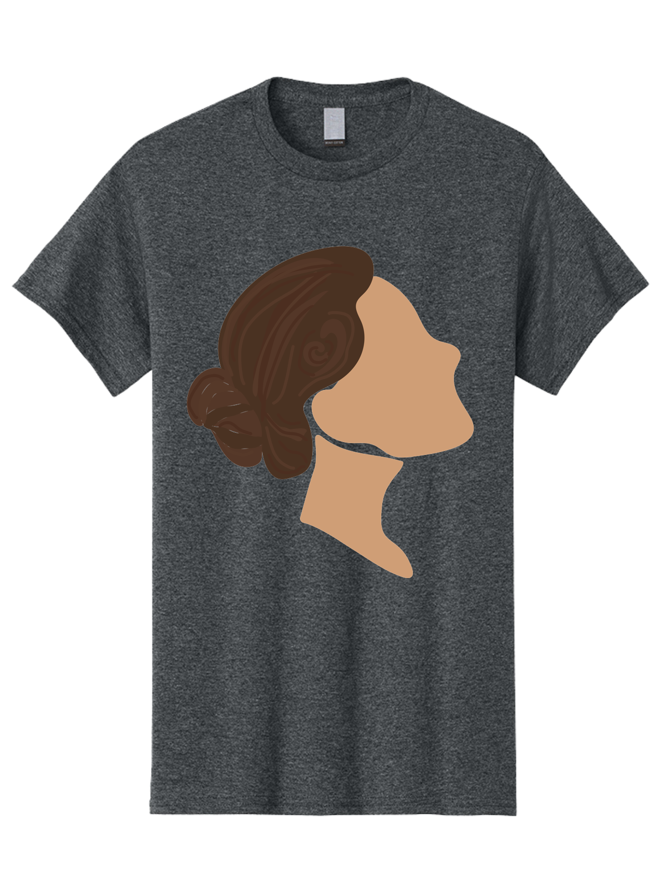Woman-S-Profile Men'S Graphic Tee, 100% Cotton, Comfortable Casual Summer Wear, Machine Washable, Woman'S Silhouette, Profile View, Brunette Hair, Elegant Hairstyle, Simple Design, Minimalist Art, Female Figure Aae066 13