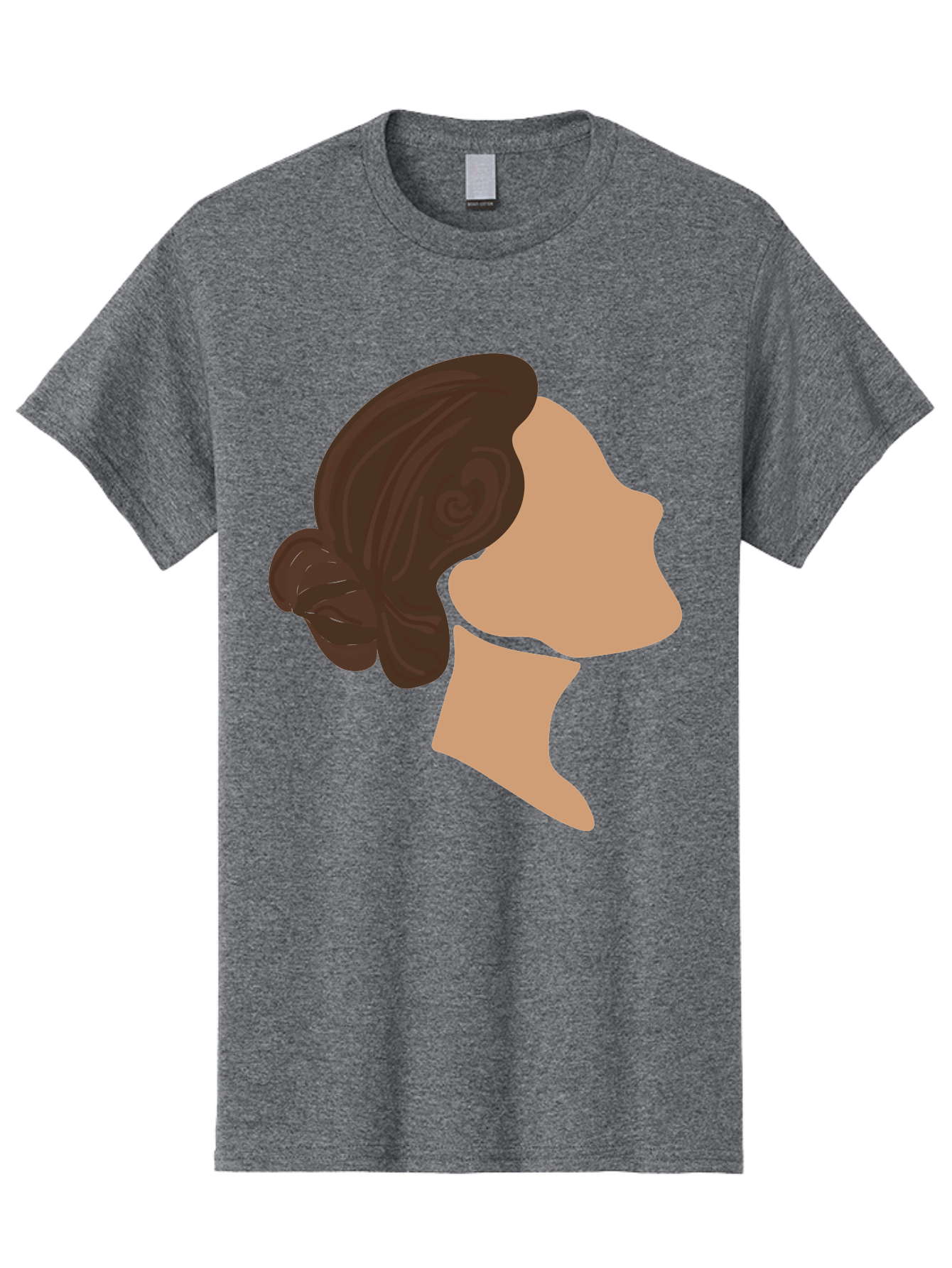 Woman-S-Profile Men'S Graphic Tee, 100% Cotton, Comfortable Casual Summer Wear, Machine Washable, Woman'S Silhouette, Profile View, Brunette Hair, Elegant Hairstyle, Simple Design, Minimalist Art, Female Figure Aae066 15