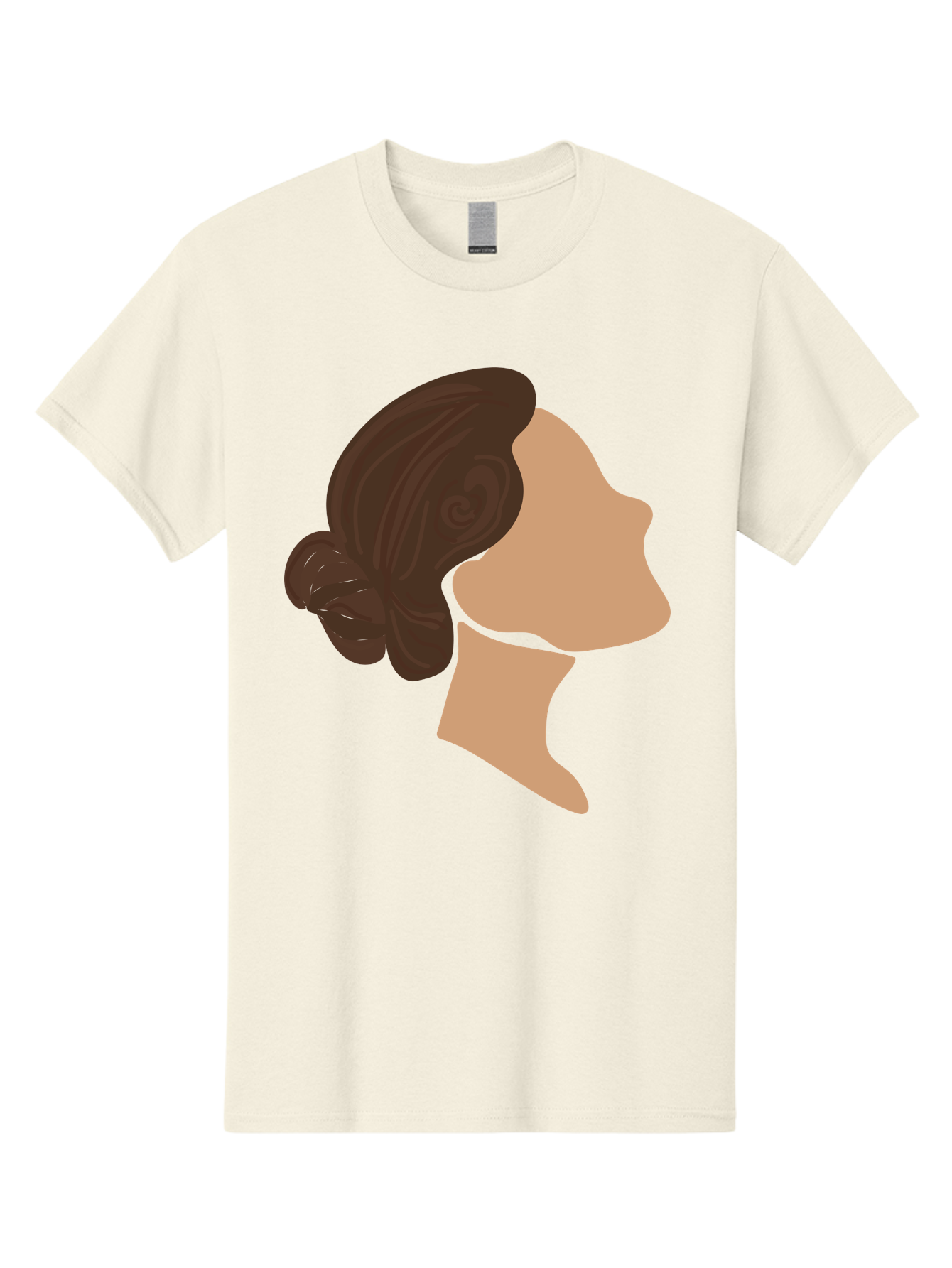 Woman-S-Profile Men'S Graphic Tee, 100% Cotton, Comfortable Casual Summer Wear, Machine Washable, Woman'S Silhouette, Profile View, Brunette Hair, Elegant Hairstyle, Simple Design, Minimalist Art, Female Figure Aae066 21