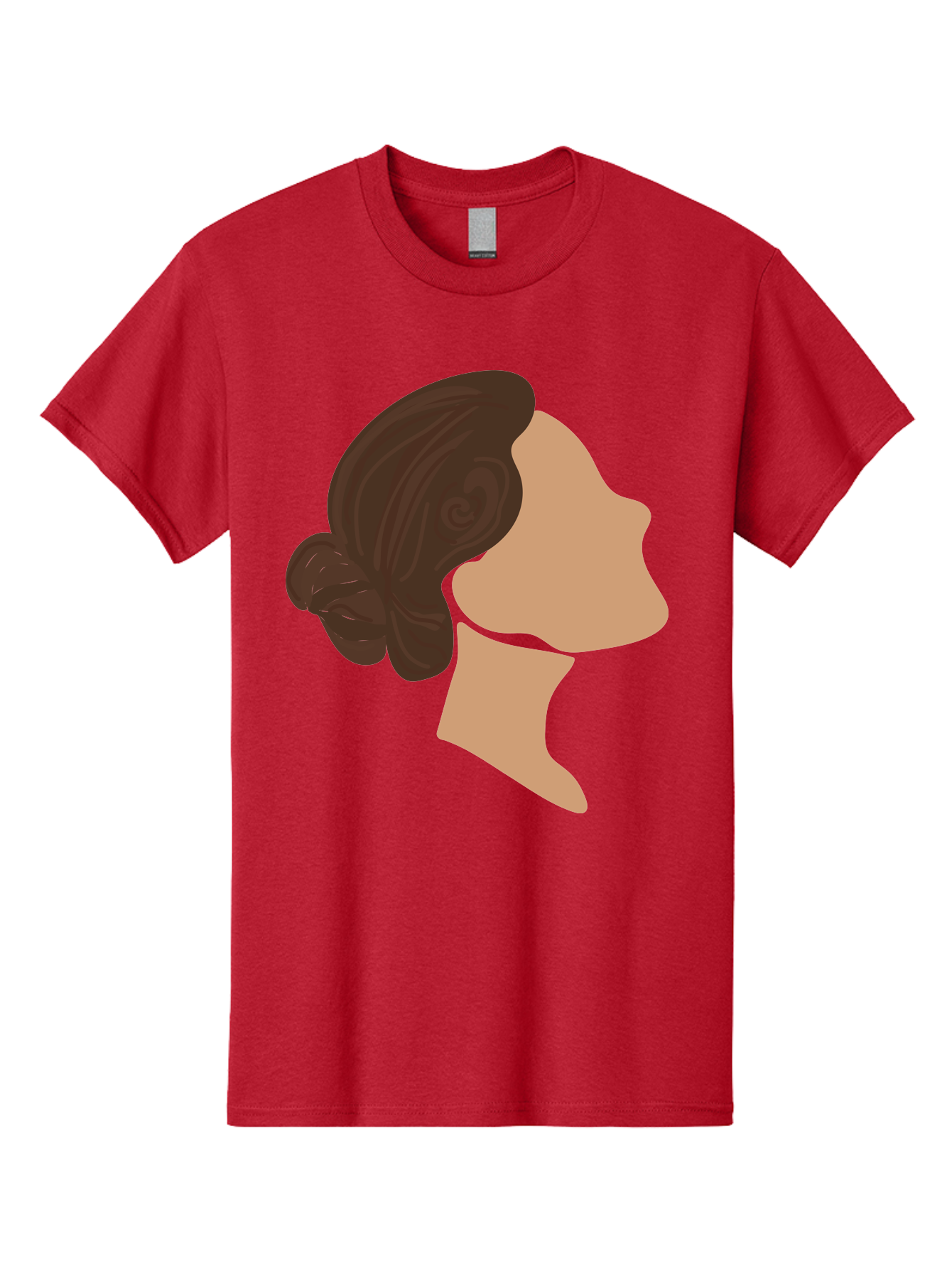 Woman-S-Profile Men'S Graphic Tee, 100% Cotton, Comfortable Casual Summer Wear, Machine Washable, Woman'S Silhouette, Profile View, Brunette Hair, Elegant Hairstyle, Simple Design, Minimalist Art, Female Figure Aae066 5