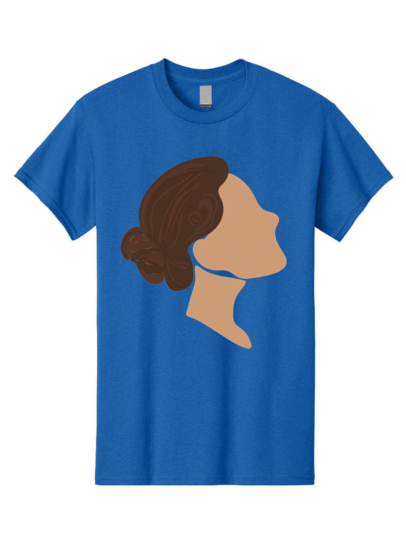 Woman-S-Profile Men'S Graphic Tee, 100% Cotton, Comfortable Casual Summer Wear, Machine Washable, Woman'S Silhouette, Profile View, Brunette Hair, Elegant Hairstyle, Simple Design, Minimalist Art, Female Figure Aae066 23