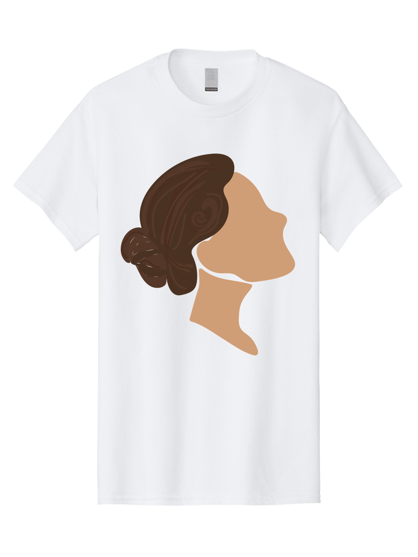 Woman-S-Profile Men'S Graphic Tee, 100% Cotton, Comfortable Casual Summer Wear, Machine Washable, Woman'S Silhouette, Profile View, Brunette Hair, Elegant Hairstyle, Simple Design, Minimalist Art, Female Figure Aae066 29
