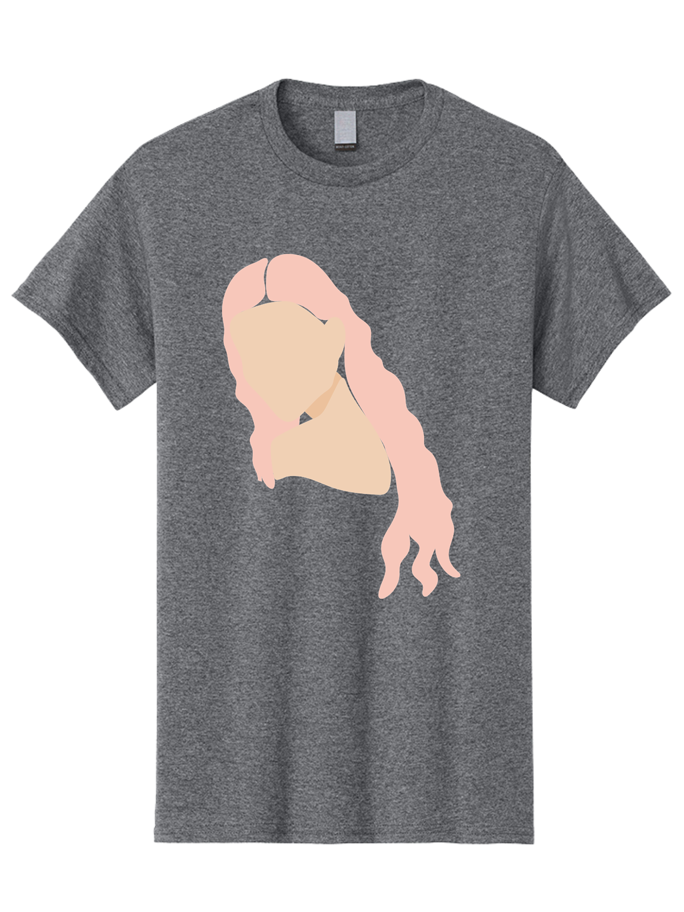 Woman-Silhouette Men'S Graphic Tee, 100% Cotton, Comfortable Casual Summer Wear, Machine Washable, Woman Portrait, Pink Silhouette, Wavy Hair, Minimalist Design, Modern Art, Portrait Illustration, Soft Pink Tones, Simple Shapes Aae067 15