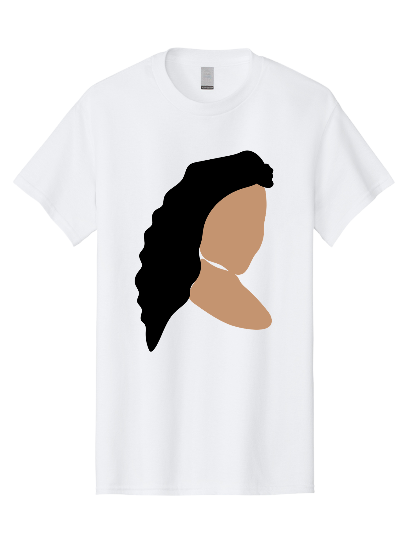 Woman-With-Faceless-Profile Men'S Graphic Tee, 100% Cotton, Comfortable Casual Summer Wear, Machine Washable, Woman With Long Hair, Female Profile, Abstract Portrait, Minimalist Design, Modern Art, Digital Illustration, Simple Shapes, Aae071 27