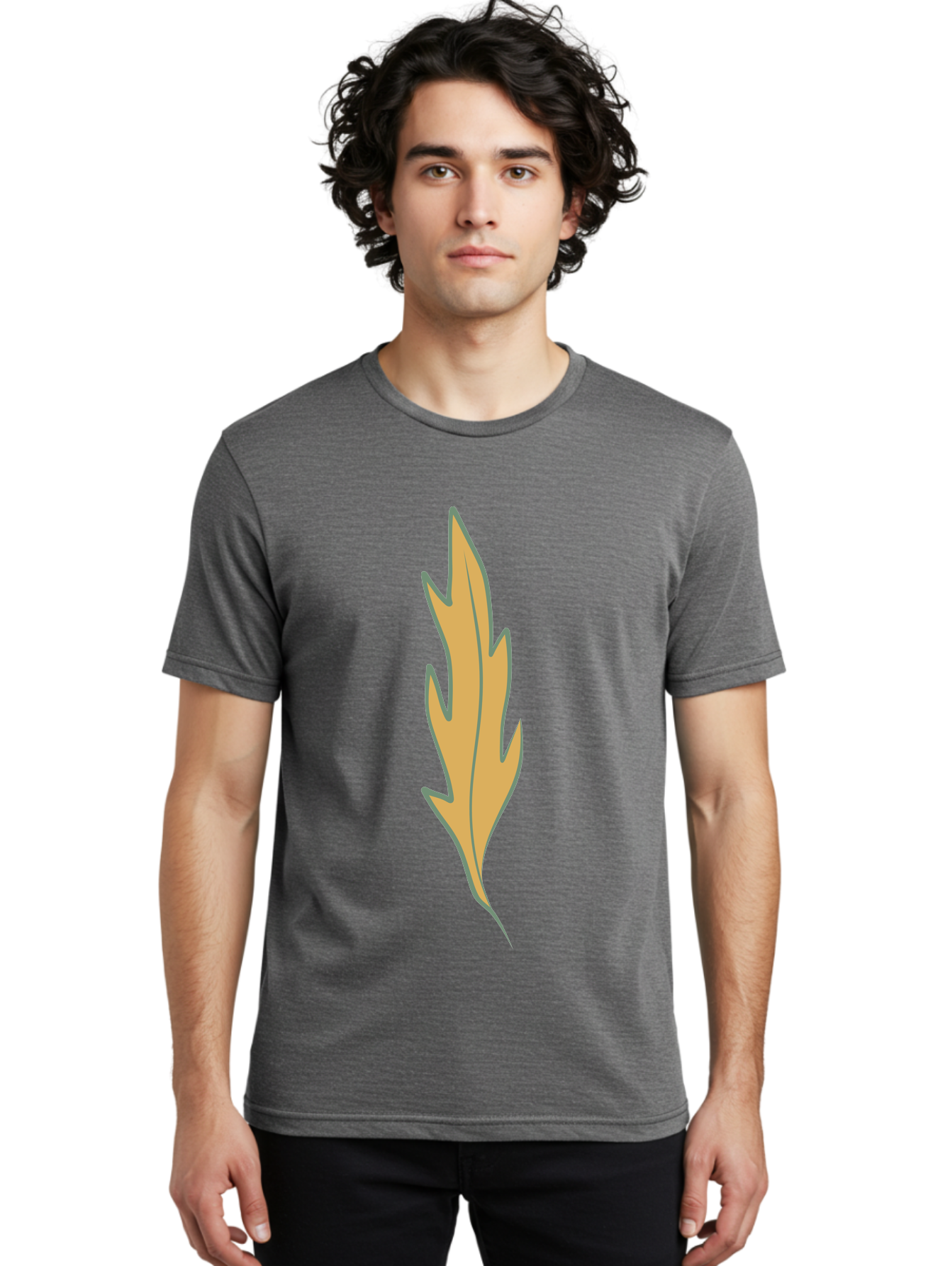 Yellow-Leaf-1 Men'S Graphic Tee, 100% Cotton, Comfortable Casual Summer Wear, Machine Washable, Autumn Leaf, Fall Foliage, Yellow Leaf, Oak Tree, Natural Design, Leaf Illustration, Seasonal Symbol, Botanical Icon, Vibrant Color Aae085 28