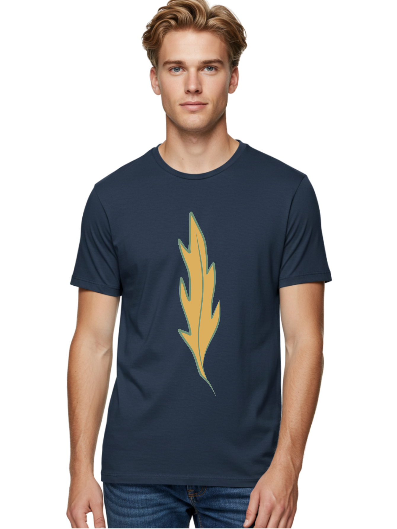 Yellow-Leaf-1 Men'S Graphic Tee, 100% Cotton, Comfortable Casual Summer Wear, Machine Washable, Autumn Leaf, Fall Foliage, Yellow Leaf, Oak Tree, Natural Design, Leaf Illustration, Seasonal Symbol, Botanical Icon, Vibrant Color Aae085 10