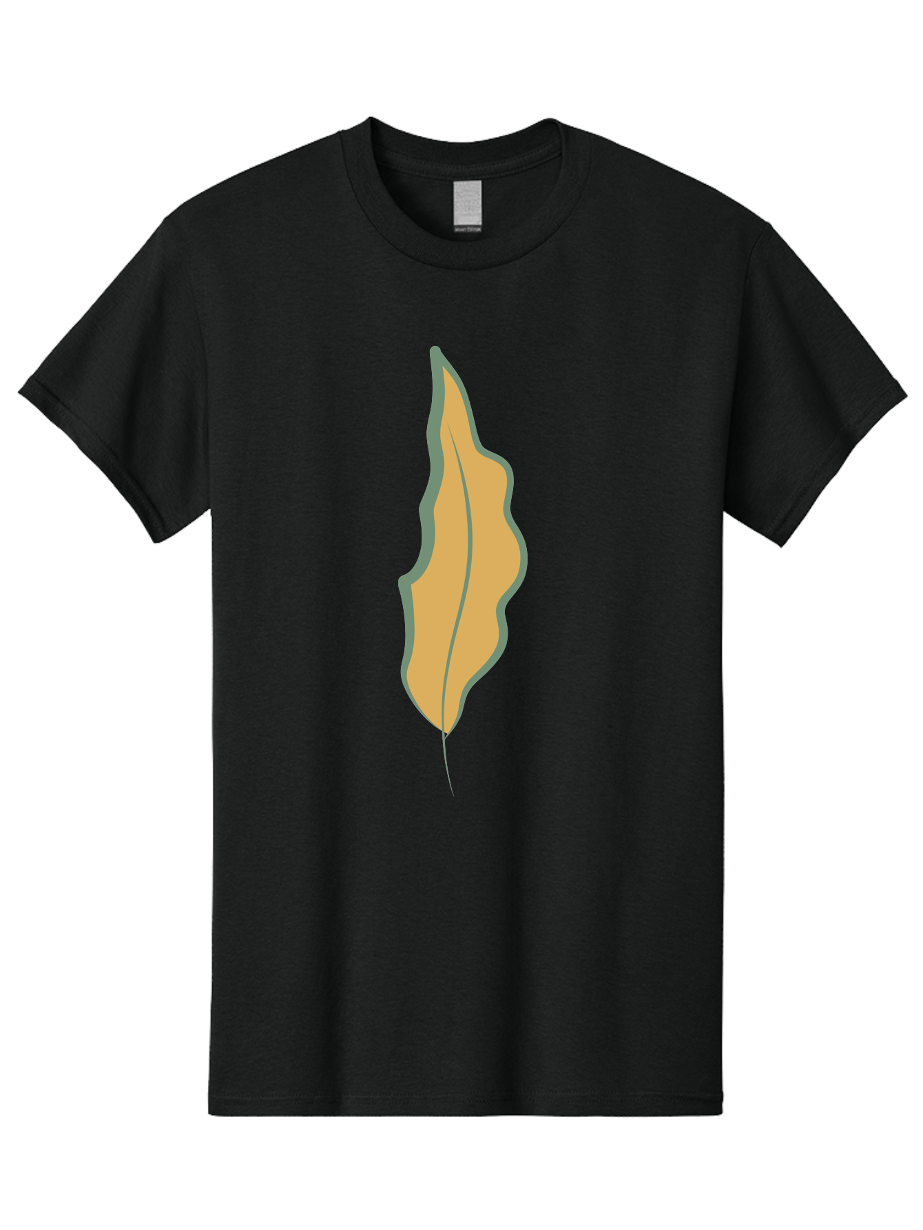 Yellow-Leaf-2 Men'S Graphic Tee, 100% Cotton, Comfortable Casual Summer Wear, Machine Washable, Yellow Leaf, Autumn Leaf, Foliage, Leaf Illustration, Simple Design, Digital Art, Orange Color, Gray Outline Aae086 21