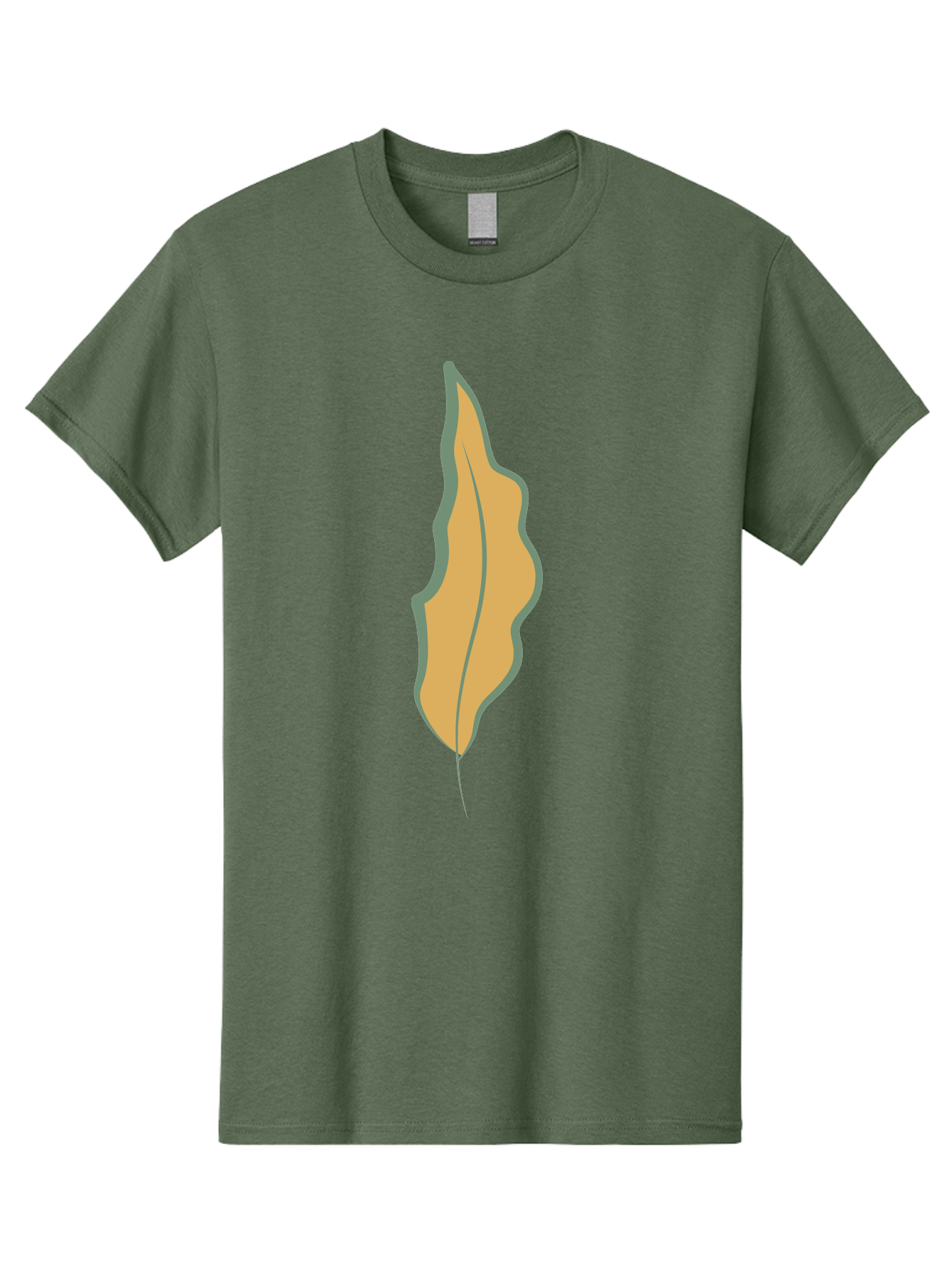 Yellow-Leaf-2 Men'S Graphic Tee, 100% Cotton, Comfortable Casual Summer Wear, Machine Washable, Yellow Leaf, Autumn Leaf, Foliage, Leaf Illustration, Simple Design, Digital Art, Orange Color, Gray Outline Aae086 17