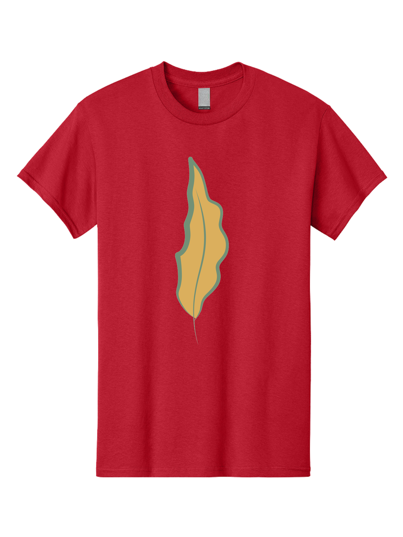 Yellow-Leaf-2 Men'S Graphic Tee, 100% Cotton, Comfortable Casual Summer Wear, Machine Washable, Yellow Leaf, Autumn Leaf, Foliage, Leaf Illustration, Simple Design, Digital Art, Orange Color, Gray Outline Aae086 25