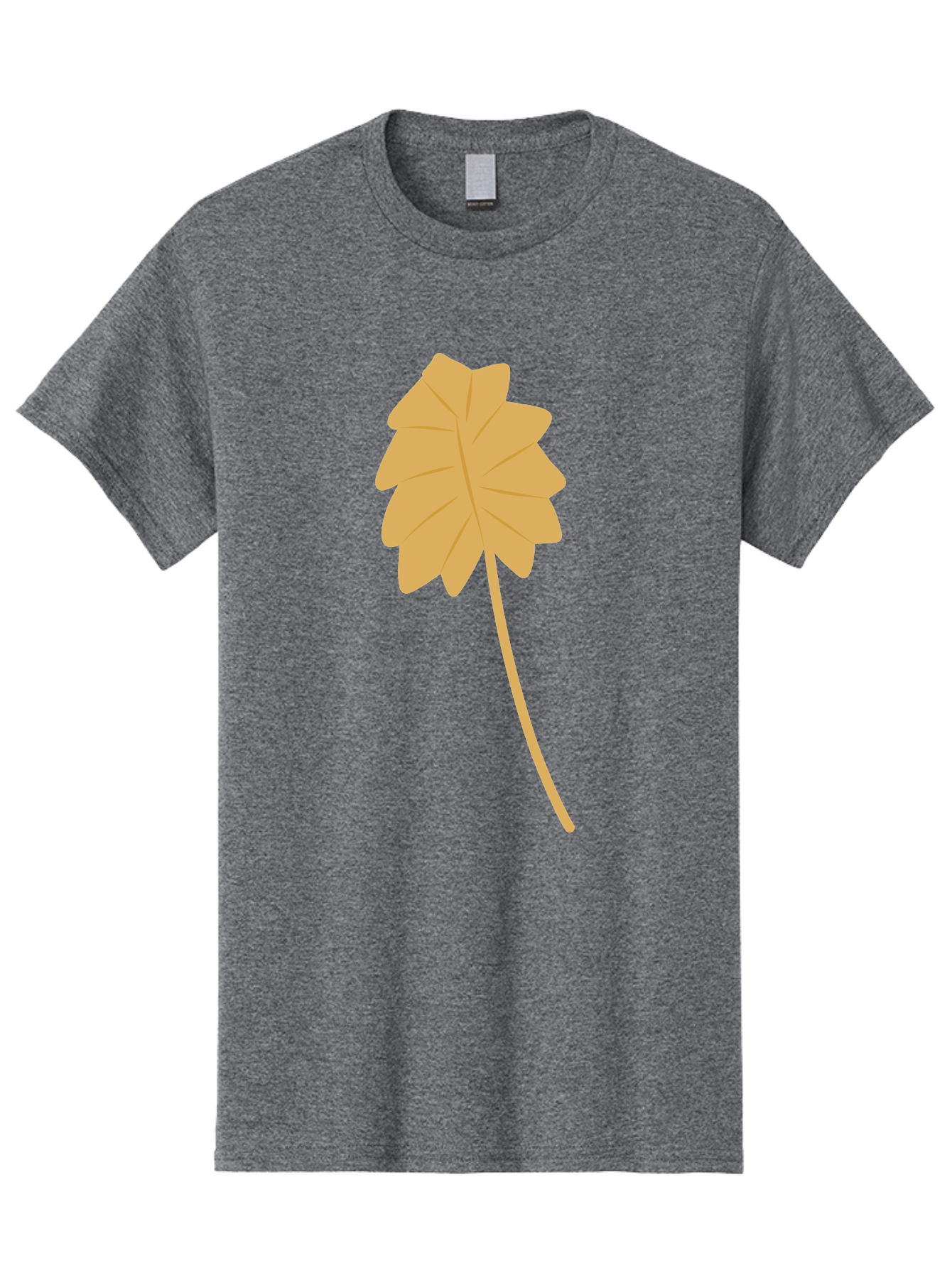 Yellow-Leaf Men'S Graphic Tee, 100% Cotton, Comfortable Casual Summer Wear, Machine Washable, Yellow Leaf, Autumn Leaf, Fall Foliage, Nature Illustration, Single Leaf, Simple Design, Leaf Icon, Graphic Leaf Aae087 17