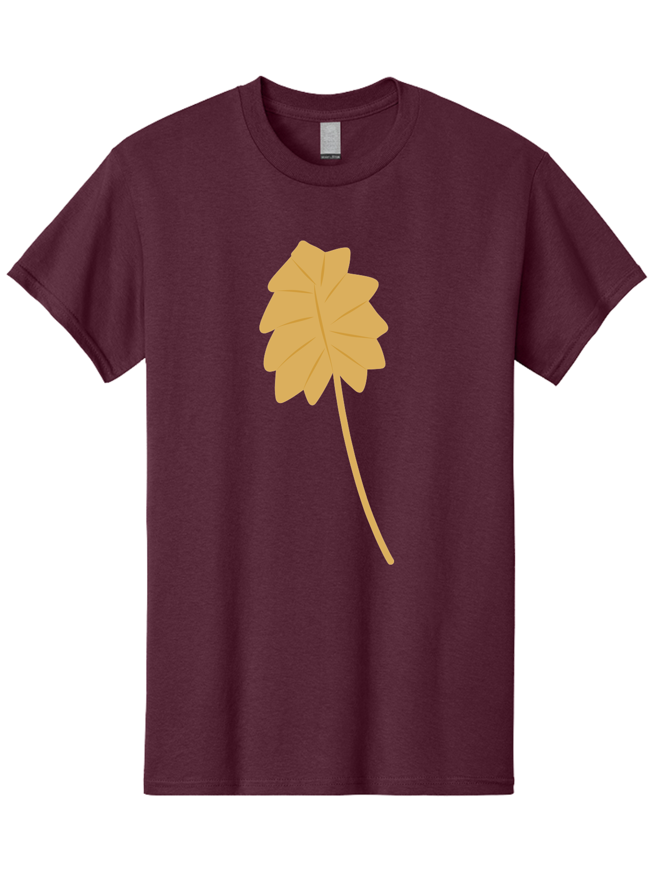 Yellow-Leaf Men'S Graphic Tee, 100% Cotton, Comfortable Casual Summer Wear, Machine Washable, Yellow Leaf, Autumn Leaf, Fall Foliage, Nature Illustration, Single Leaf, Simple Design, Leaf Icon, Graphic Leaf Aae087 21