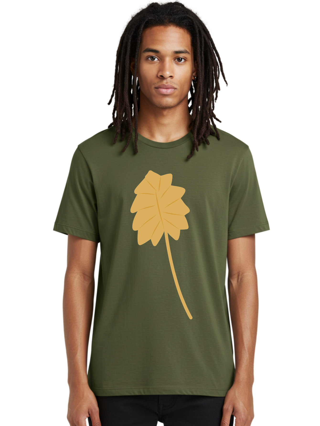Yellow-Leaf Men'S Graphic Tee, 100% Cotton, Comfortable Casual Summer Wear, Machine Washable, Yellow Leaf, Autumn Leaf, Fall Foliage, Nature Illustration, Single Leaf, Simple Design, Leaf Icon, Graphic Leaf Aae087 12