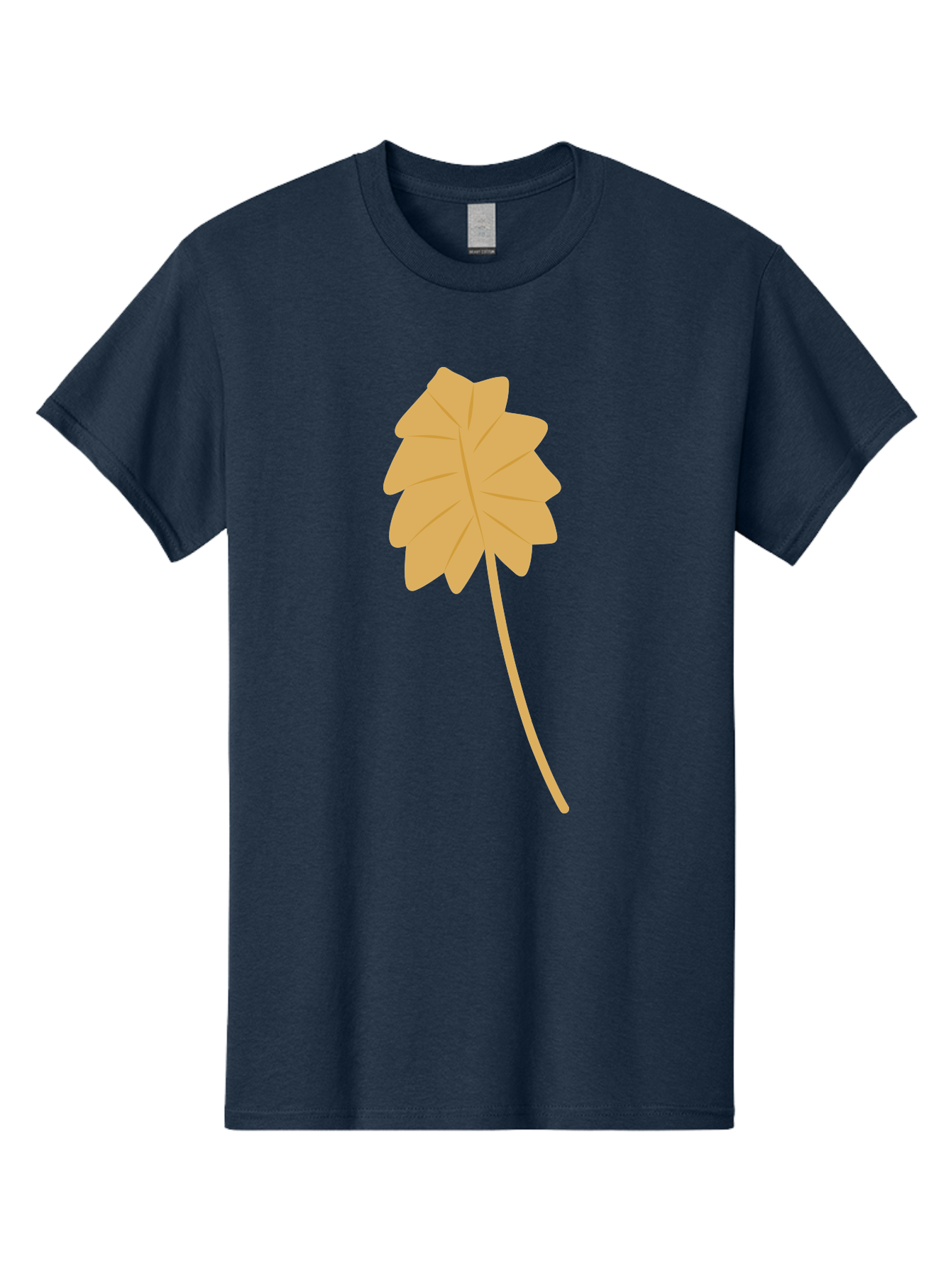 Yellow-Leaf Men'S Graphic Tee, 100% Cotton, Comfortable Casual Summer Wear, Machine Washable, Yellow Leaf, Autumn Leaf, Fall Foliage, Nature Illustration, Single Leaf, Simple Design, Leaf Icon, Graphic Leaf Aae087 19