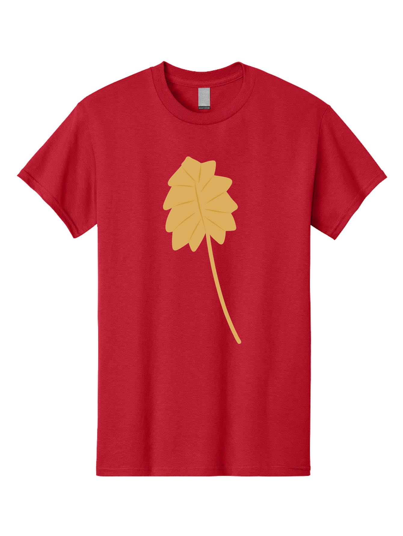 Yellow-Leaf Men'S Graphic Tee, 100% Cotton, Comfortable Casual Summer Wear, Machine Washable, Yellow Leaf, Autumn Leaf, Fall Foliage, Nature Illustration, Single Leaf, Simple Design, Leaf Icon, Graphic Leaf Aae087 25