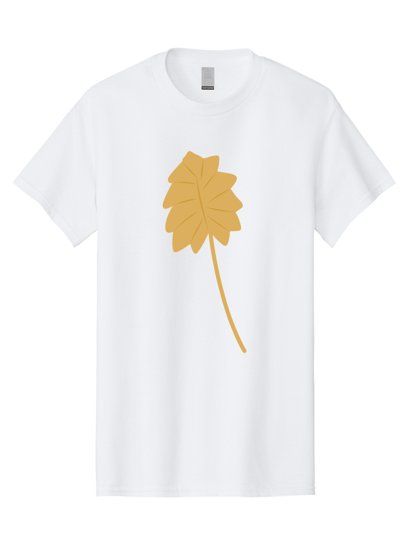 Yellow-Leaf Men'S Graphic Tee, 100% Cotton, Comfortable Casual Summer Wear, Machine Washable, Yellow Leaf, Autumn Leaf, Fall Foliage, Nature Illustration, Single Leaf, Simple Design, Leaf Icon, Graphic Leaf Aae087 15