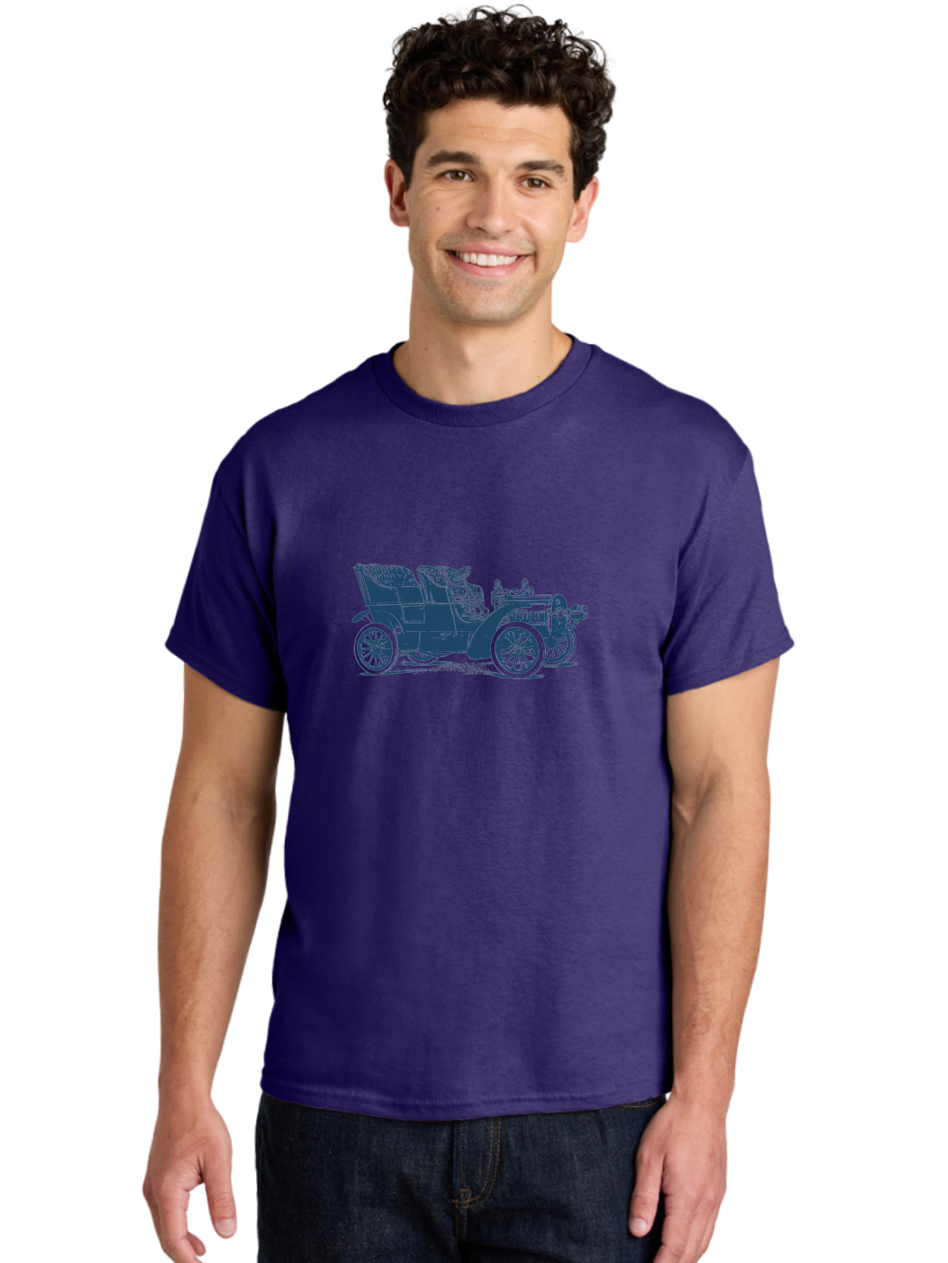 1900S Roadster Drawing Men'S Graphic Tee, 100% Cotton, Comfortable Casual Summer Wear, Machine Washable, Vintage Car, Classic Automobile, Antique Vehicle, Old-Fashioned Transportation, Horse-Less Carriage, Early 20Th Century Car, Retro Style Aae089 30