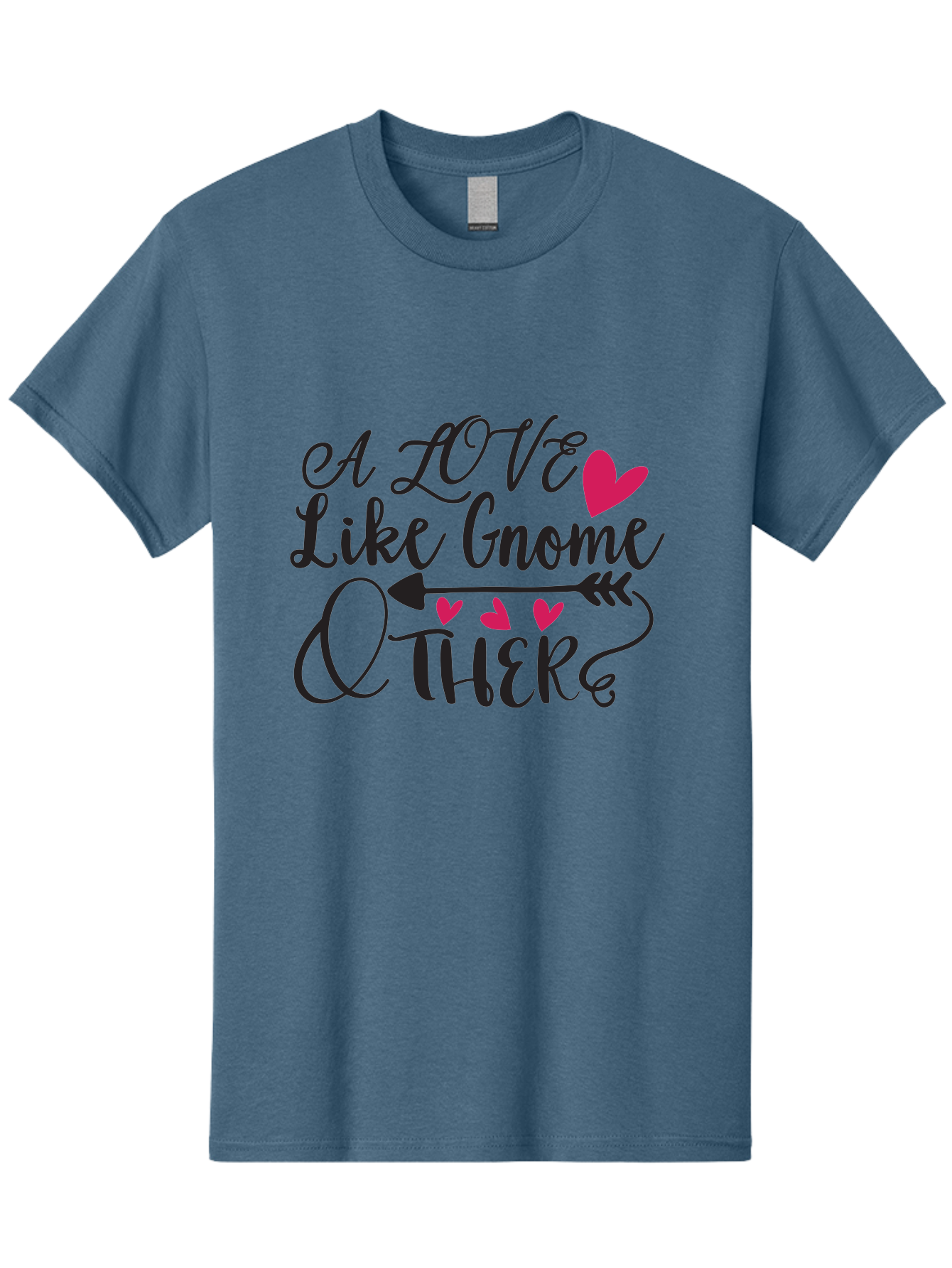 A Love Like Gnome Other Men'S Graphic Tee, 100% Cotton, Comfortable Casual Summer Wear, Machine Washable, Love Quote, Gnome Love, Quirky Phrase, Heartwarming Message, Playful Typography, Cute Design, Whimsical Hearts, Arrow Symbol Aae090 17