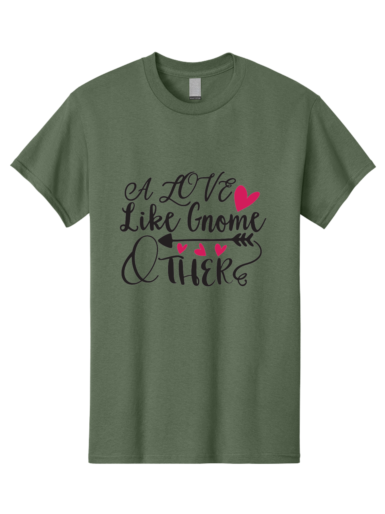 A Love Like Gnome Other Men'S Graphic Tee, 100% Cotton, Comfortable Casual Summer Wear, Machine Washable, Love Quote, Gnome Love, Quirky Phrase, Heartwarming Message, Playful Typography, Cute Design, Whimsical Hearts, Arrow Symbol Aae090 19