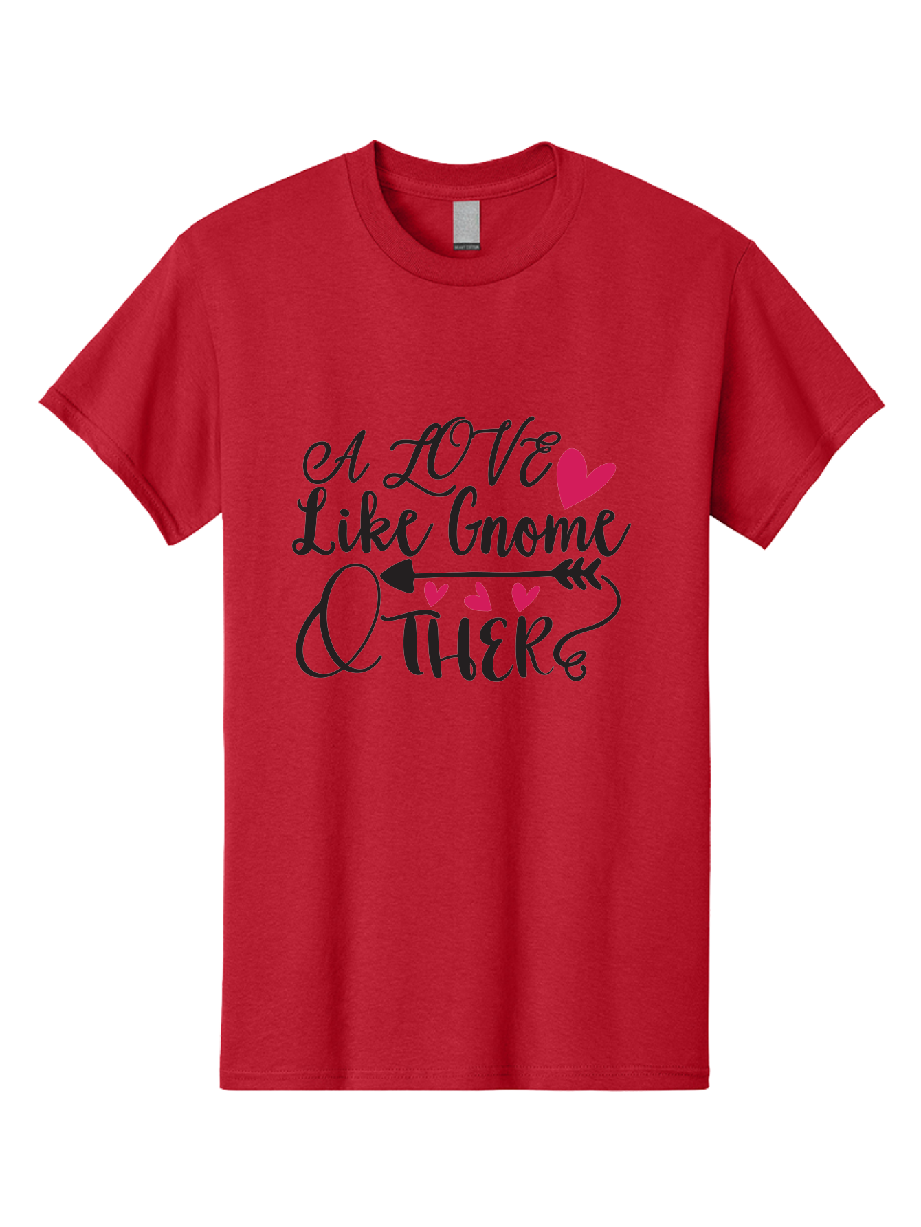 A Love Like Gnome Other Men'S Graphic Tee, 100% Cotton, Comfortable Casual Summer Wear, Machine Washable, Love Quote, Gnome Love, Quirky Phrase, Heartwarming Message, Playful Typography, Cute Design, Whimsical Hearts, Arrow Symbol Aae090 7