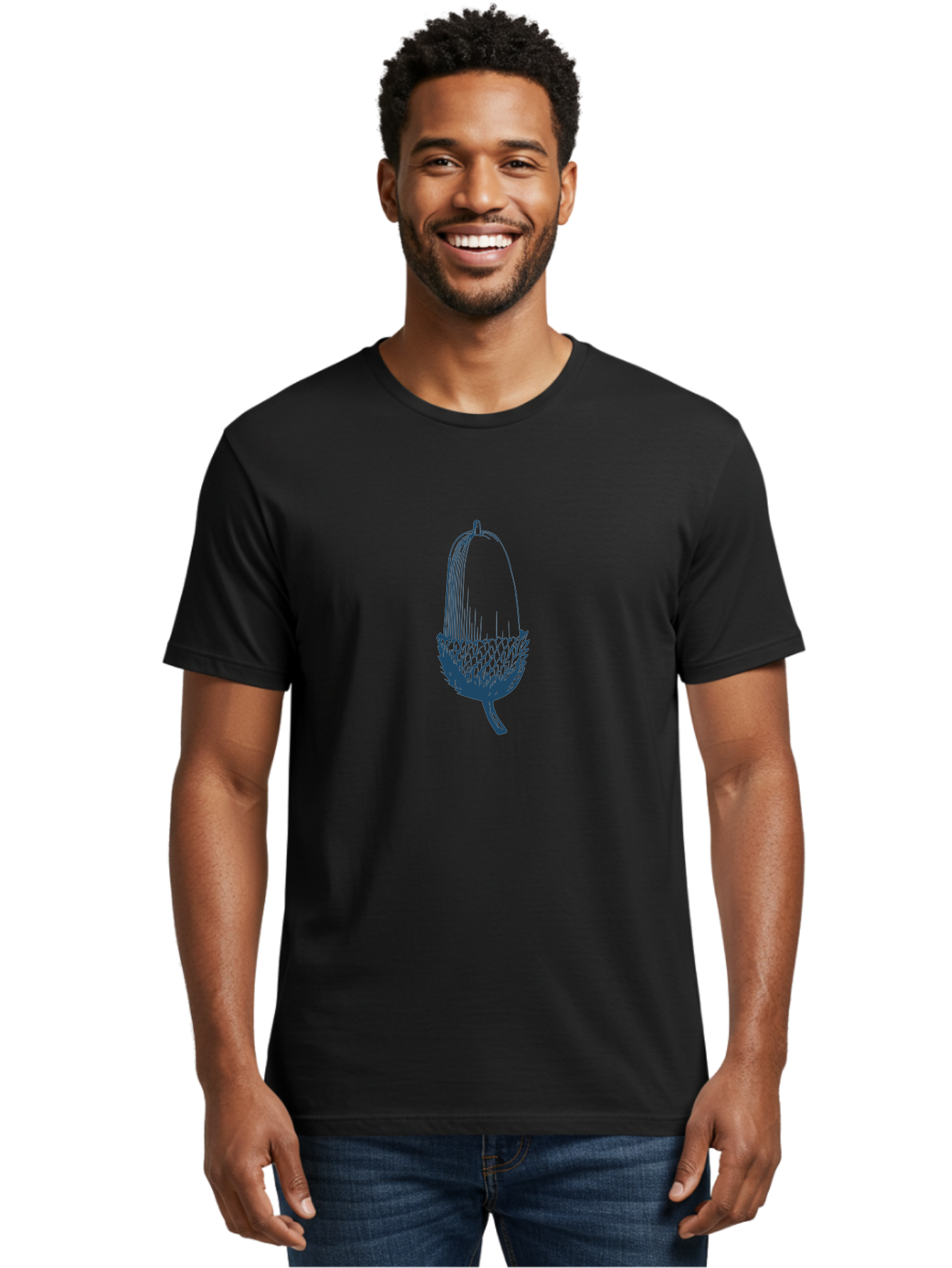 Acorn Men'S Graphic Tee, 100% Cotton, Comfortable Casual Summer Wear, Machine Washable, Acorn Illustration, Oak Tree Symbol, Nature-Inspired Design, Botanical Art, Simple Line Drawing, Forest Element, Abstract Shape, Minimalist Icon Aae093 8
