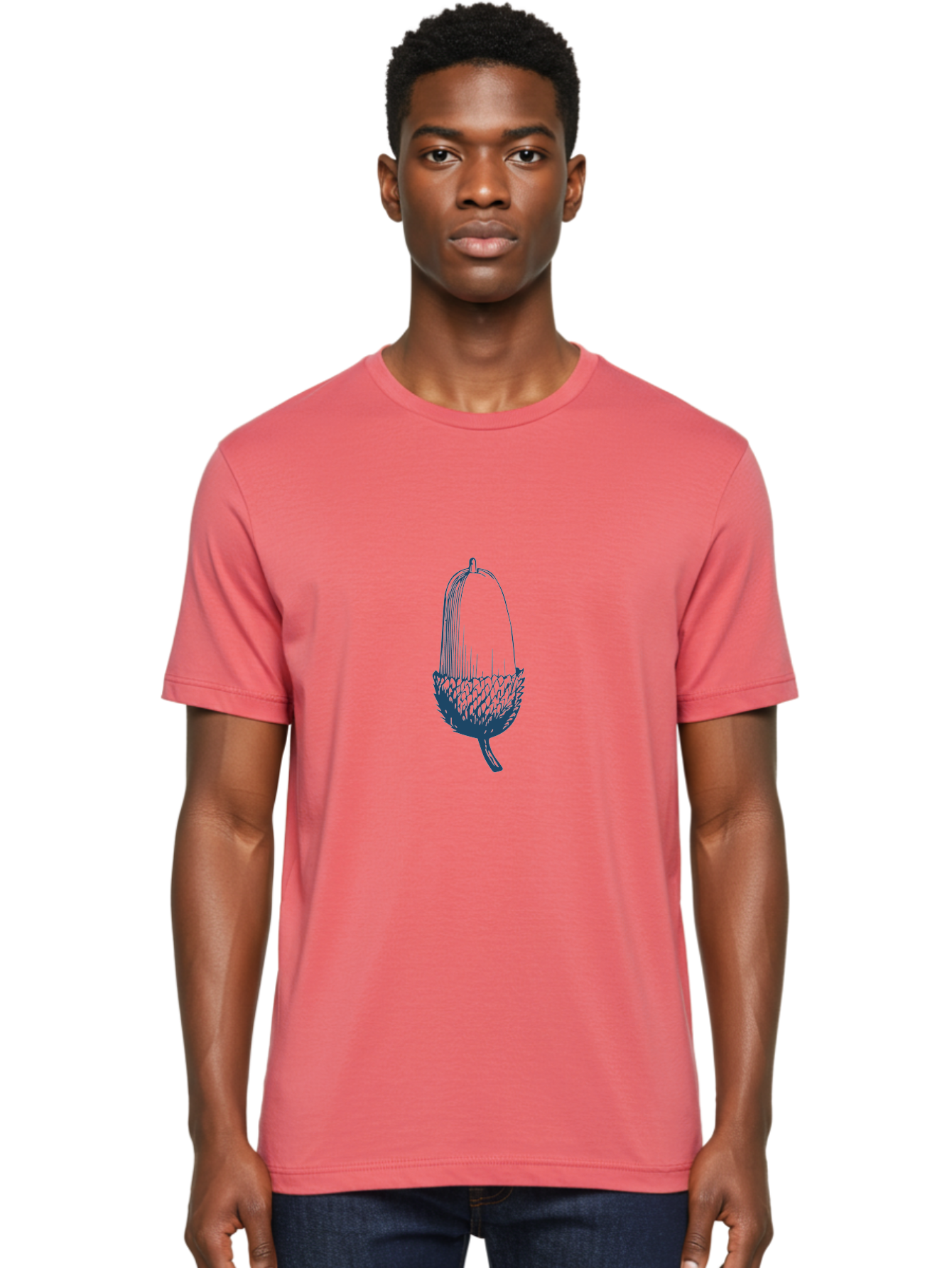 Acorn Men'S Graphic Tee, 100% Cotton, Comfortable Casual Summer Wear, Machine Washable, Acorn Illustration, Oak Tree Symbol, Nature-Inspired Design, Botanical Art, Simple Line Drawing, Forest Element, Abstract Shape, Minimalist Icon Aae093 4