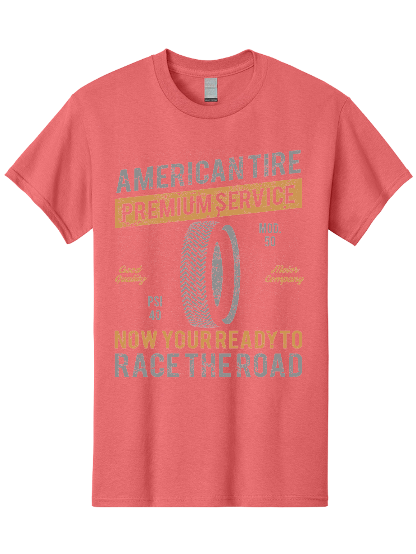 American Tire Distressed Men'S Graphic Tee, 100% Cotton, Comfortable Casual Summer Wear, Machine Washable, American Tire Premium Service, Vehicle Maintenance, Road Safety, Tire Quality, Good Company, Racing Tires, Automotive Services, Aae101 1