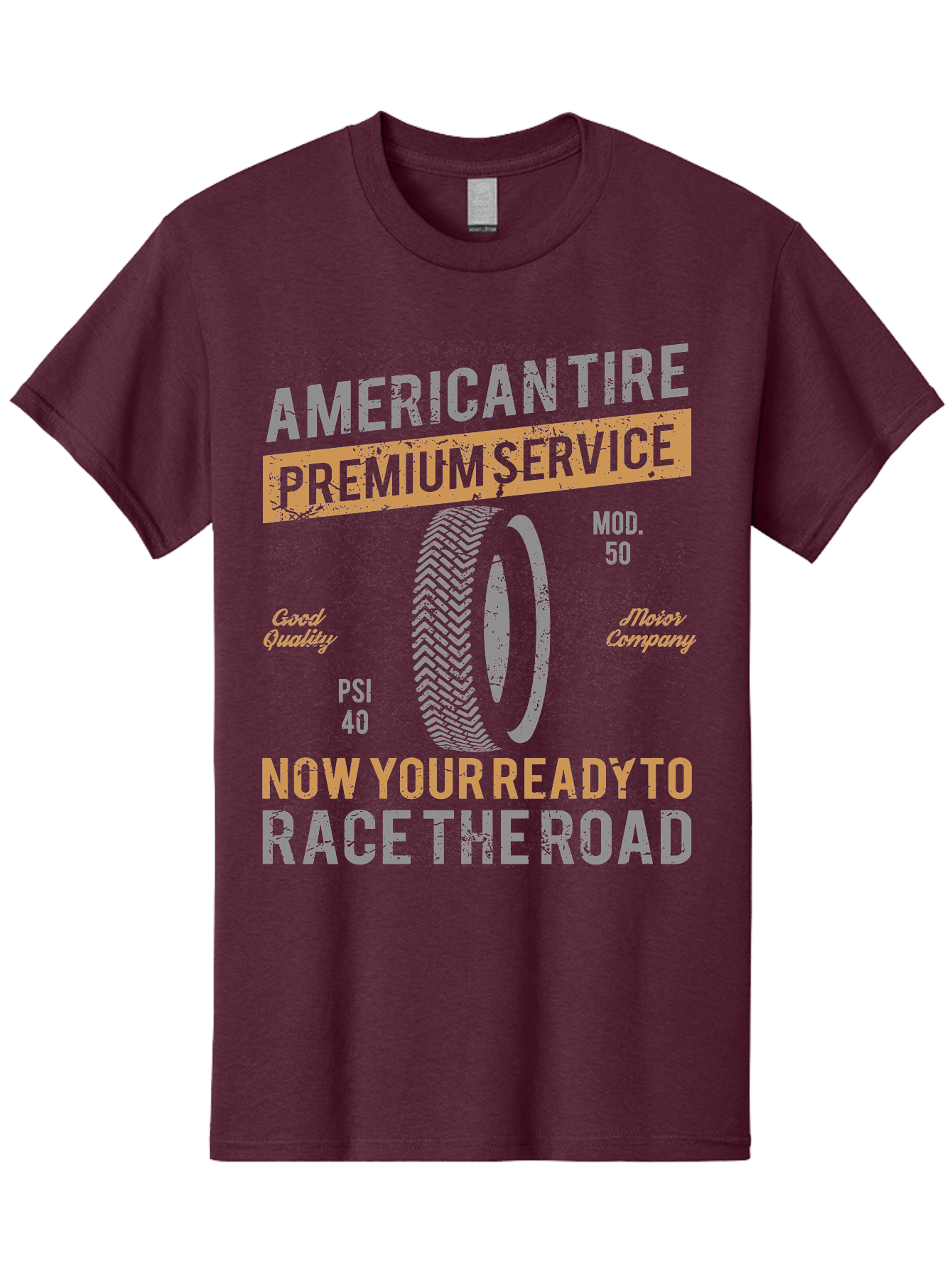 American Tire Distressed Men'S Graphic Tee, 100% Cotton, Comfortable Casual Summer Wear, Machine Washable, American Tire Premium Service, Vehicle Maintenance, Road Safety, Tire Quality, Good Company, Racing Tires, Automotive Services, Aae101 9