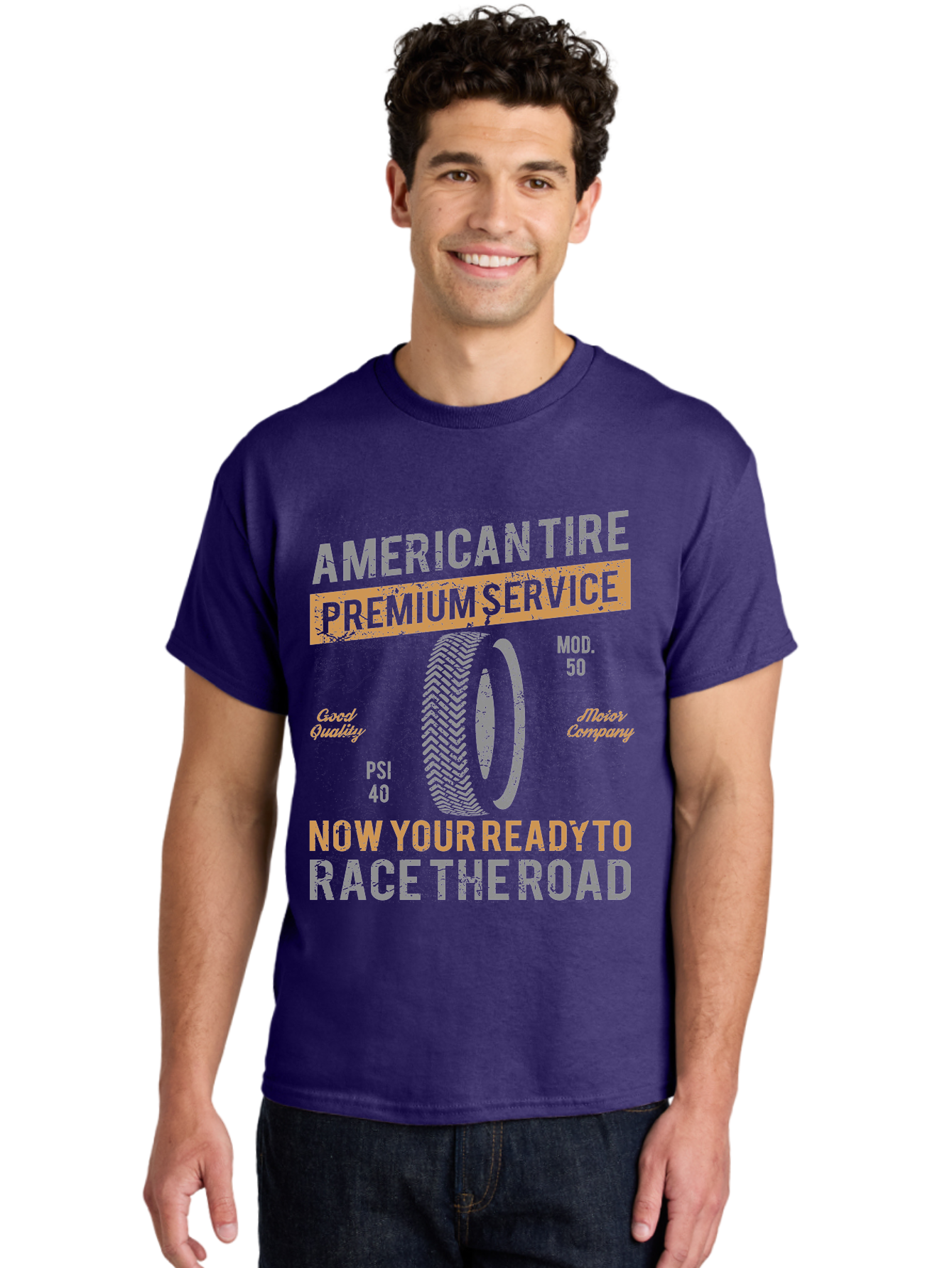 American Tire Distressed Men'S Graphic Tee, 100% Cotton, Comfortable Casual Summer Wear, Machine Washable, American Tire Premium Service, Vehicle Maintenance, Road Safety, Tire Quality, Good Company, Racing Tires, Automotive Services, Aae101 20