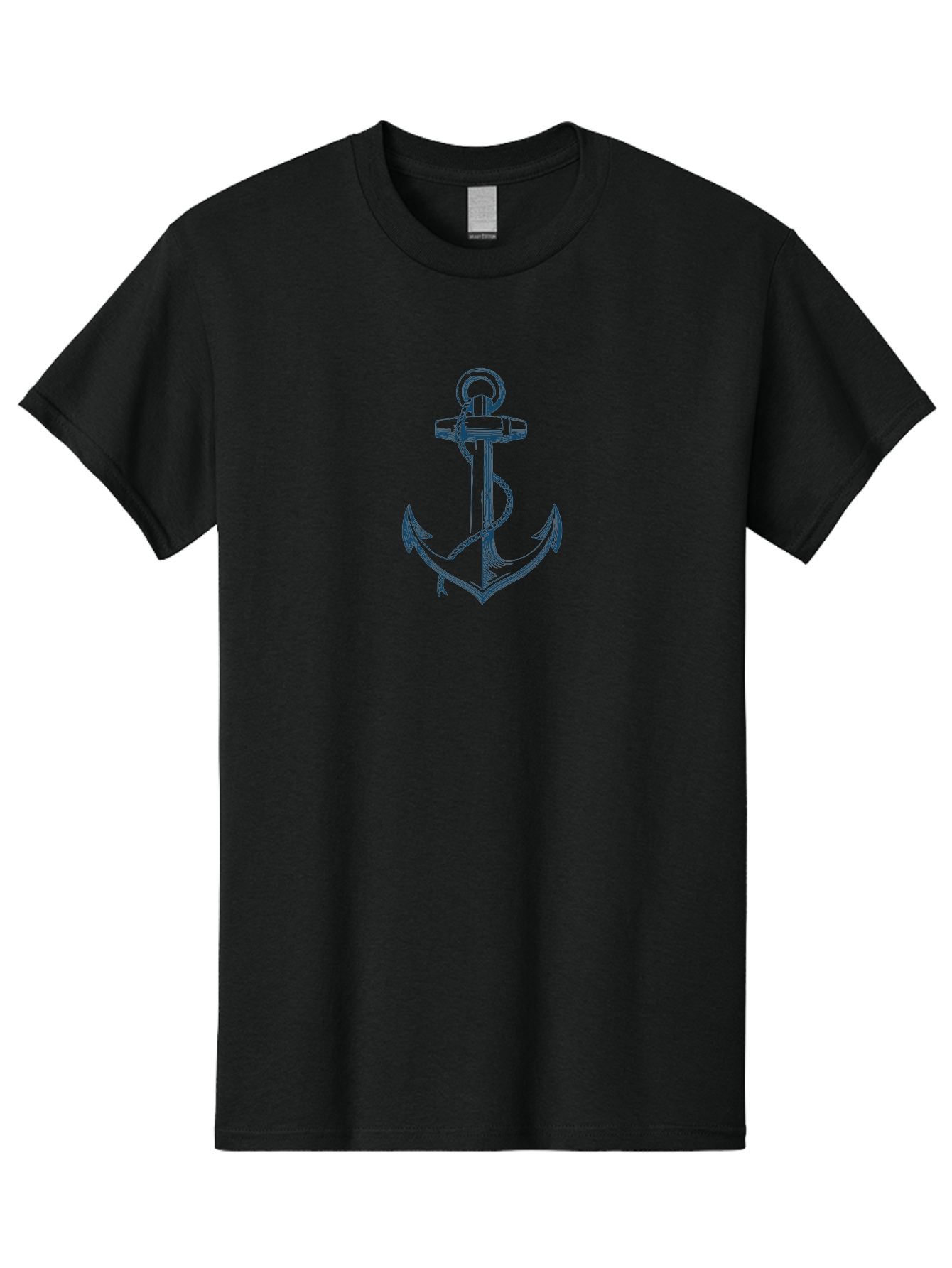 Anchor Men'S Graphic Tee, 100% Cotton, Comfortable Casual Summer Wear, Machine Washable, Anchor Symbol, Nautical Theme, Rope Wrapped, Vintage Illustration, Maritime Emblem, Naval Anchor, Ocean Icon, Naval Symbol Aae102 19